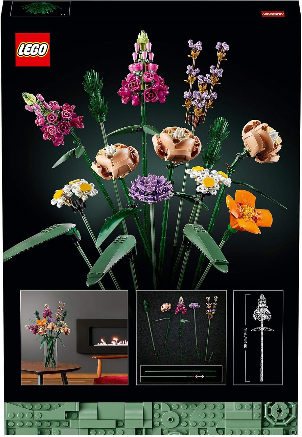 LEGO 10280 Flower Bouquet - Artificial Flowers Building Set for Adults