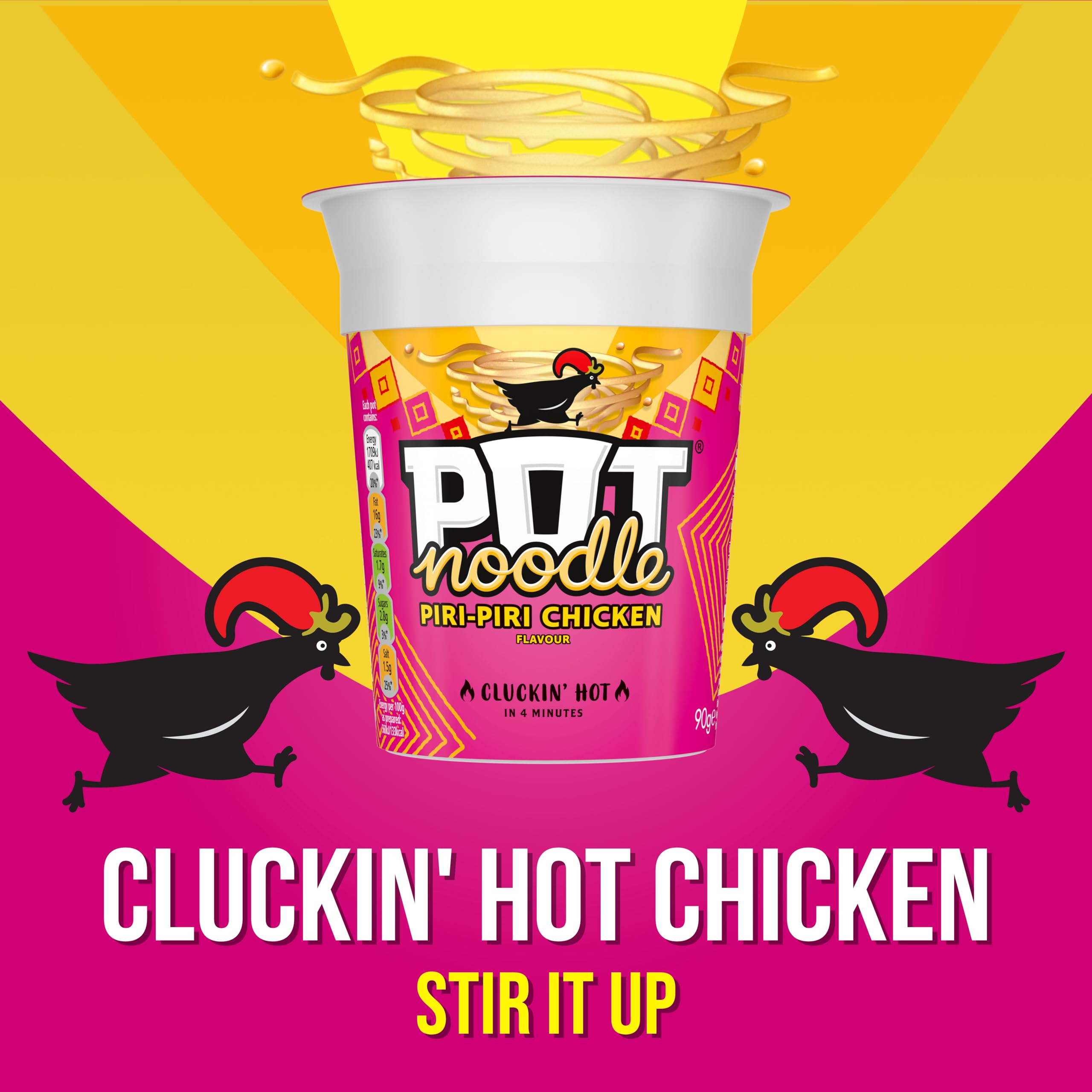 Pot Noodle Piri-Piri Chicken Instant Noodle Snack - Spicy Chicken Flavour, 4-Minute Meal 3