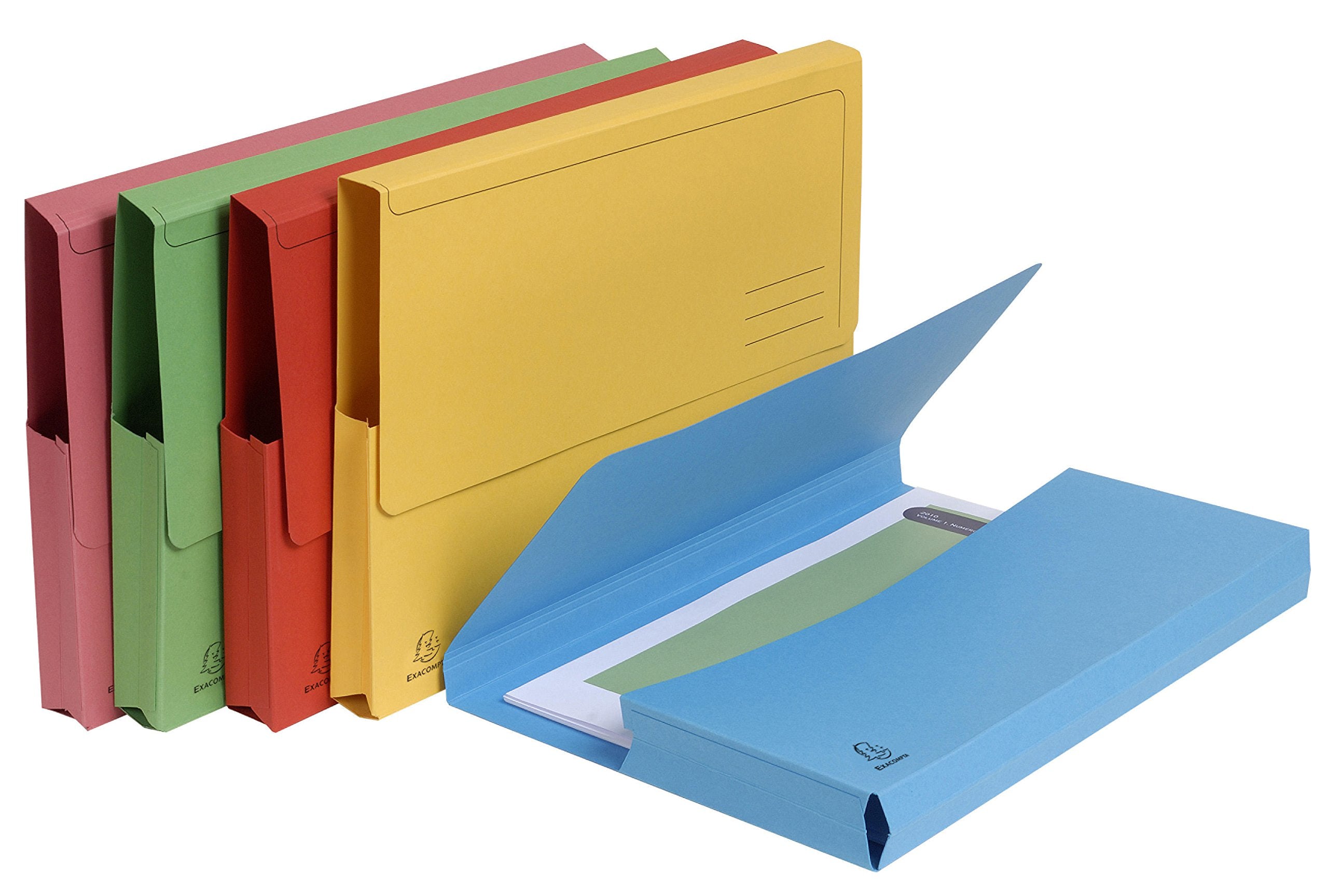 Exacompta Forever Document Wallets - A4 Size, Pressboard, Pack of 10 Assorted Colours