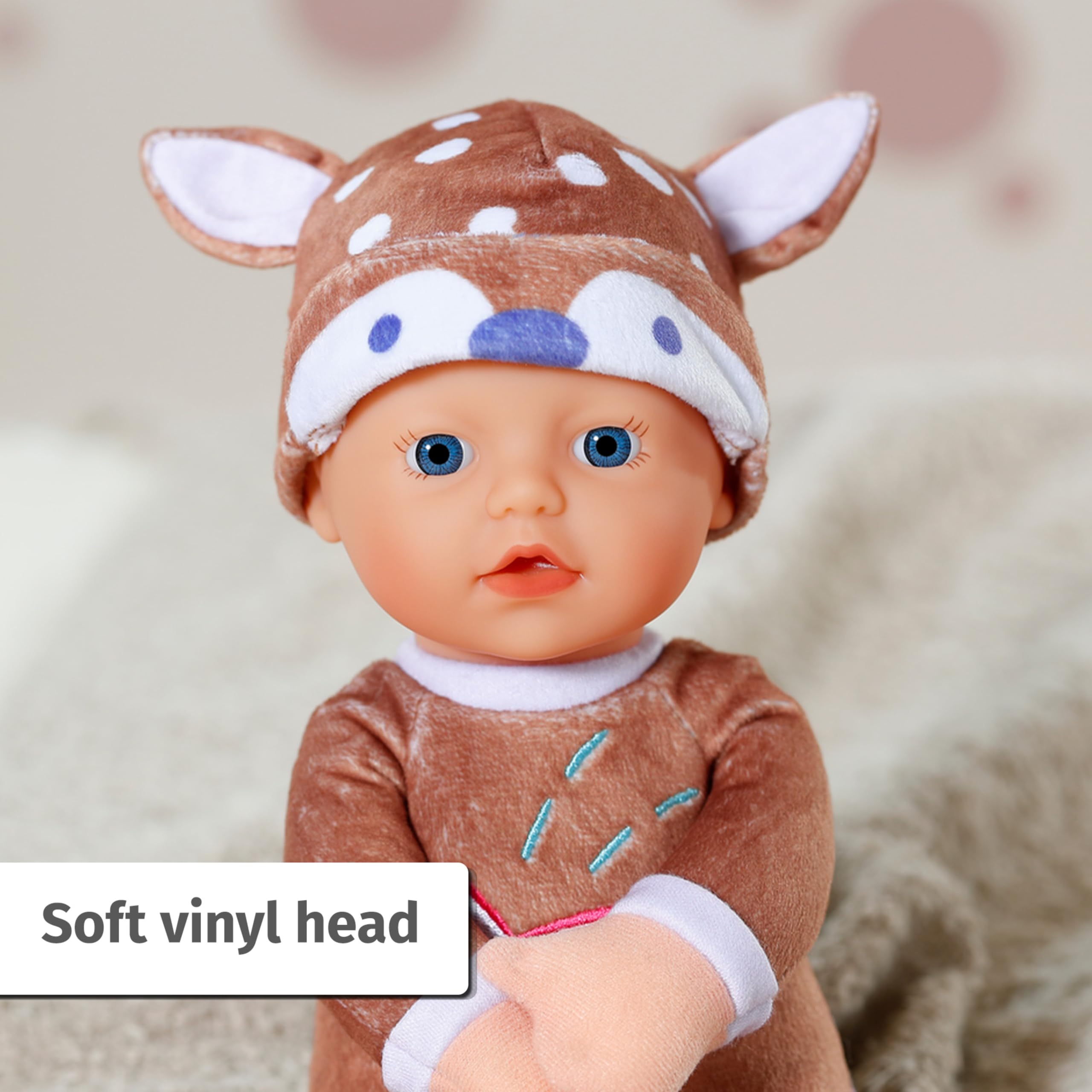 BABY born Sleepy Deer 30cm Soft Fabric Doll with Rattle - Suitable from Birth 5