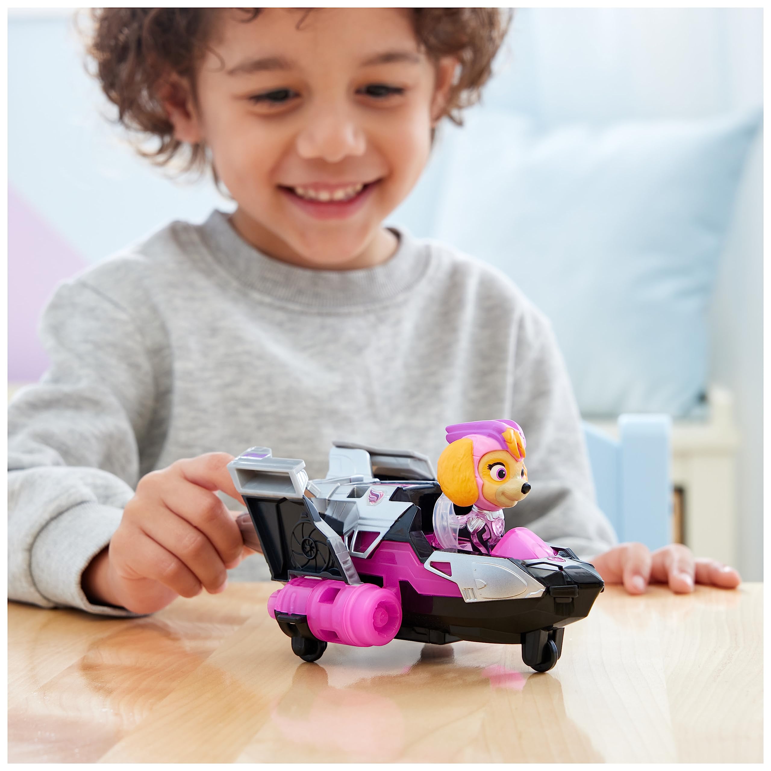 PAW Patrol: The Mighty Movie Skye's Rescue Jet with Light-Up Action Figure, Lights & Sounds - Kids' Toy for Ages 3+ 5