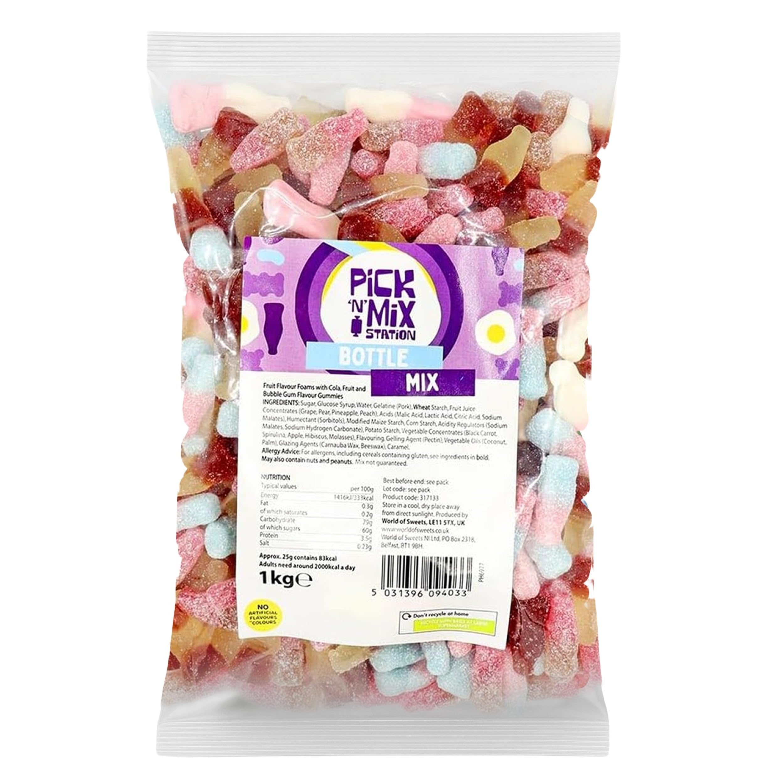 Bonds of London Pick 'n' Mix Station Bottle Mix Large Retro Chewy Sweets 1 kg