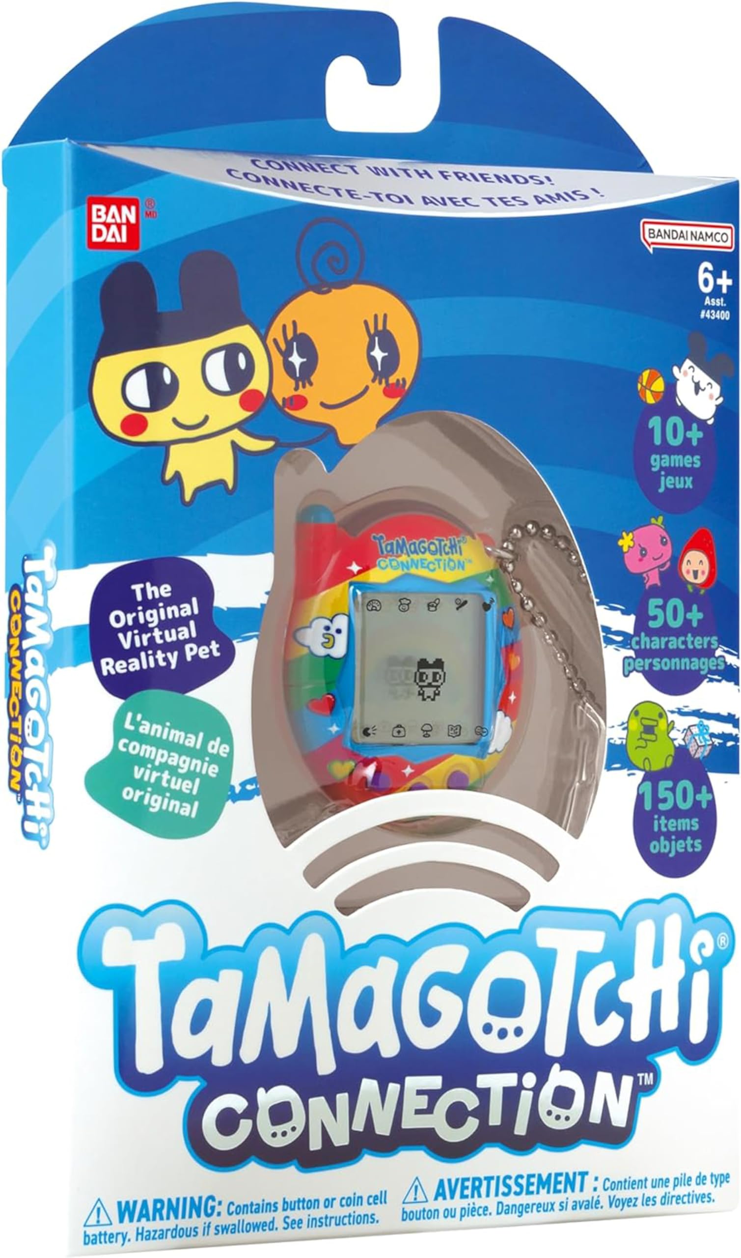 Tamagotchi Connection Digital Pet - Rainbow Sky Shell with Infrared Connection for Kids 8+ 11
