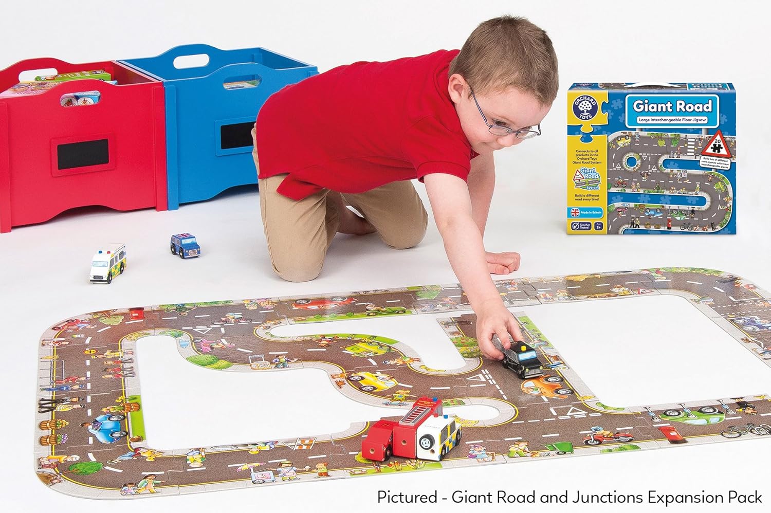 Orchard Toys Giant Road Floor Puzzle - Interchangeable 20-Piece Educational Puzzle for Ages 3+ 5