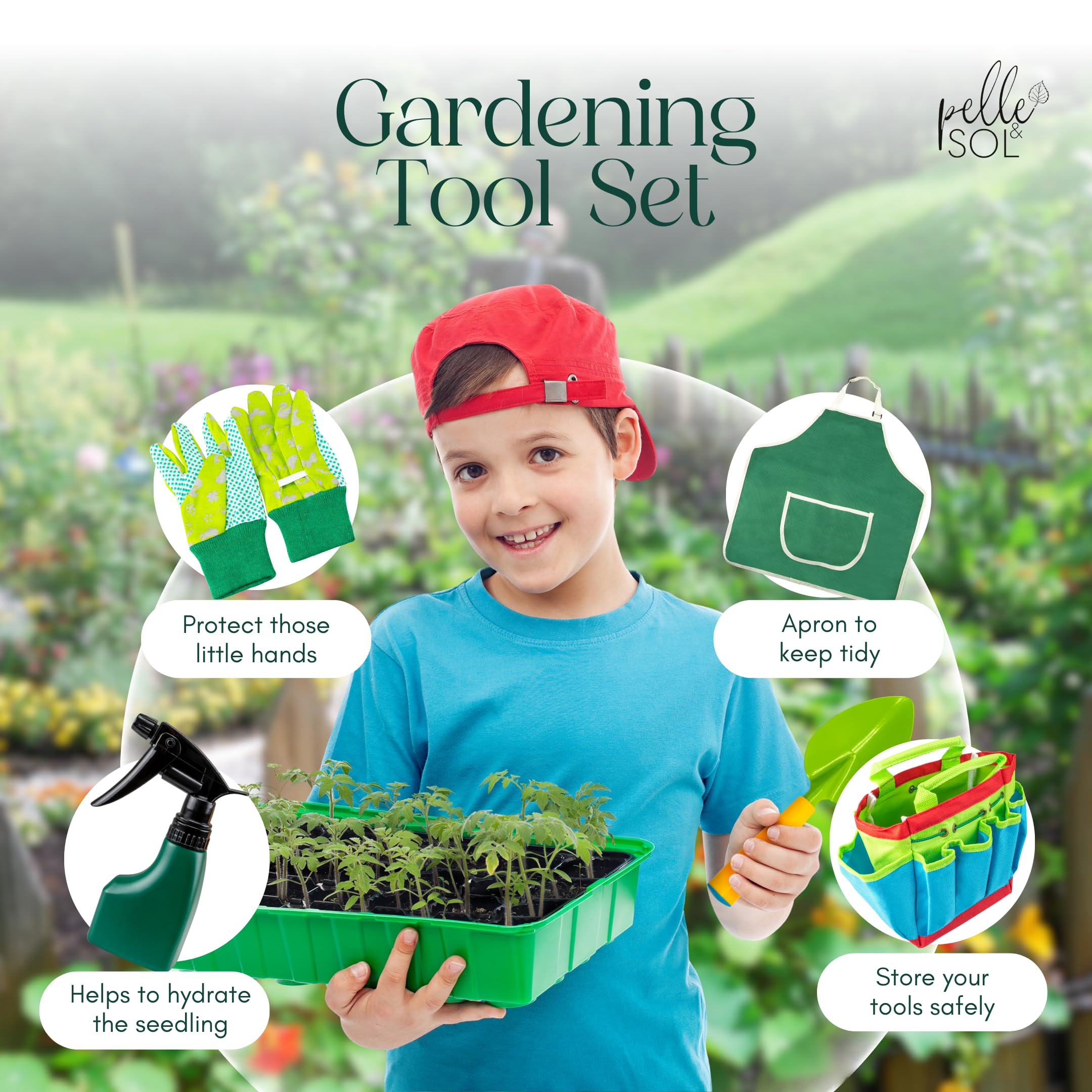 Pelle & Sol 10PCS Kids Gardening Tool Set - Children's Garden Playset for Ages 4+ 4