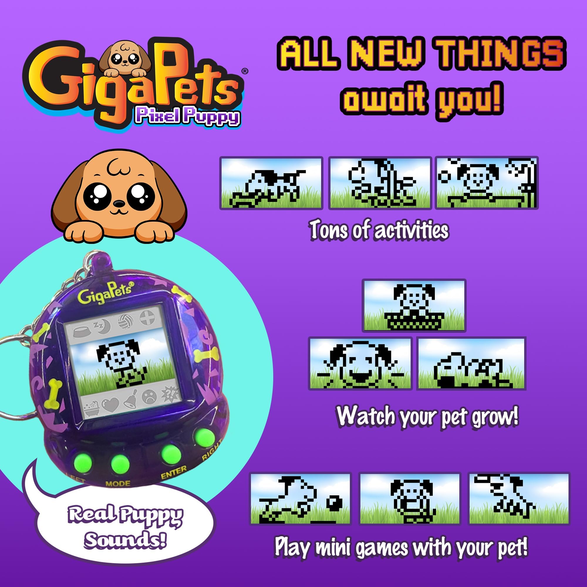 Giga Pets Puppy Dog Virtual Pet Toy - Upgraded Collector's Edition with Glossy Translucent Shell - 5 Years and Up 8