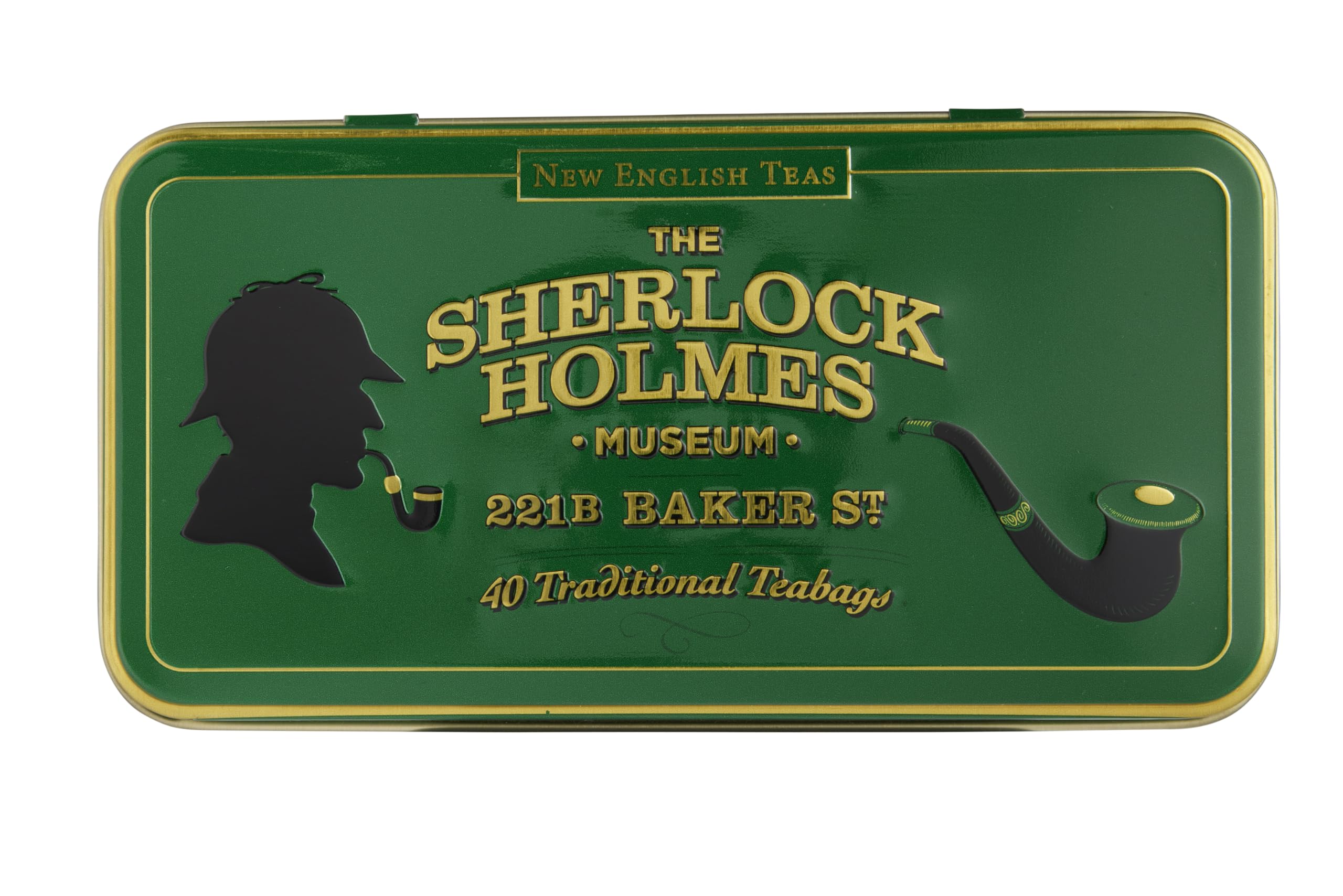 Sherlock Holmes Tea Tin with 40 English Breakfast Teabags - New English Teas
