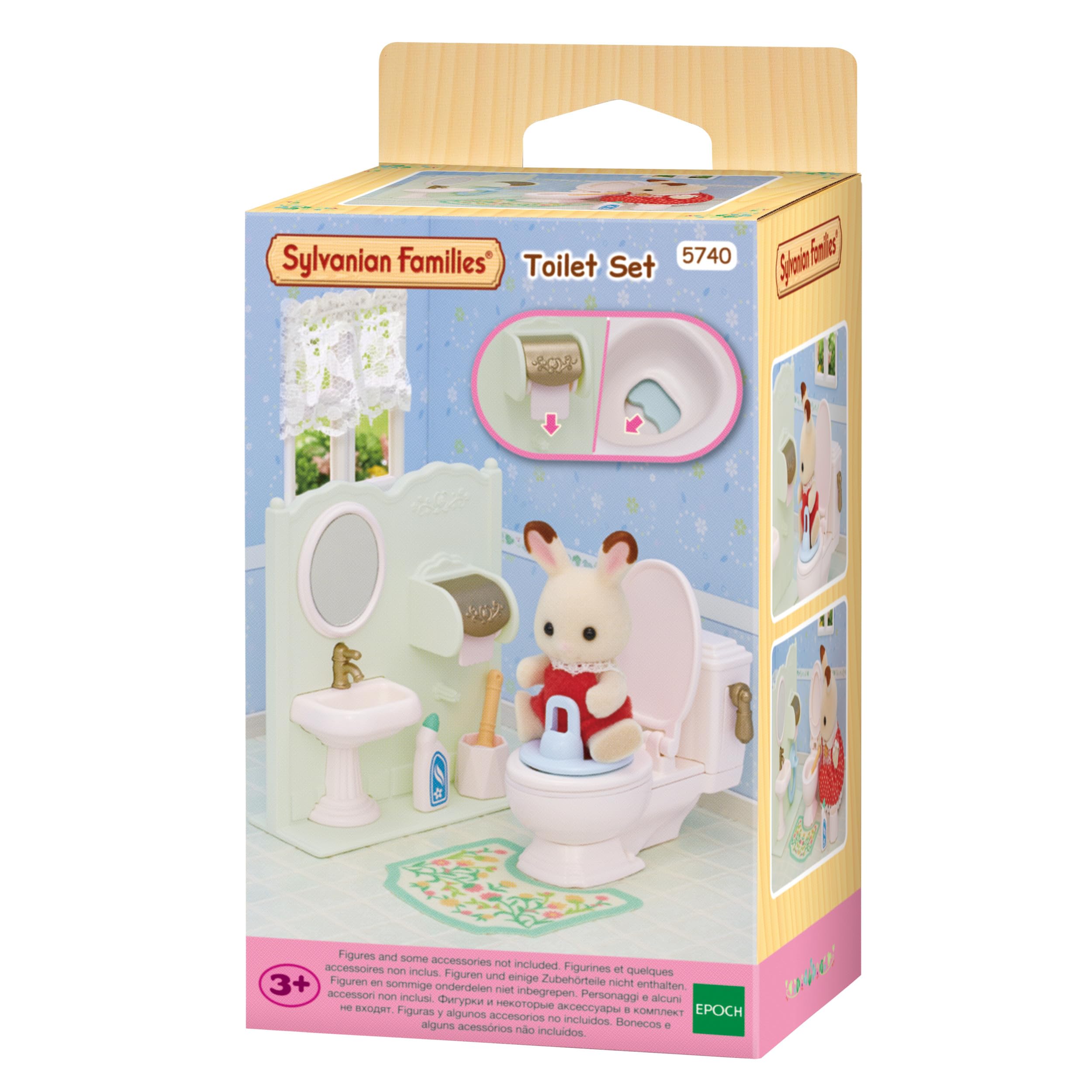 Sylvanian Families Toilet Set Dollhouse Playset Model 5740 for Ages 3+ 1
