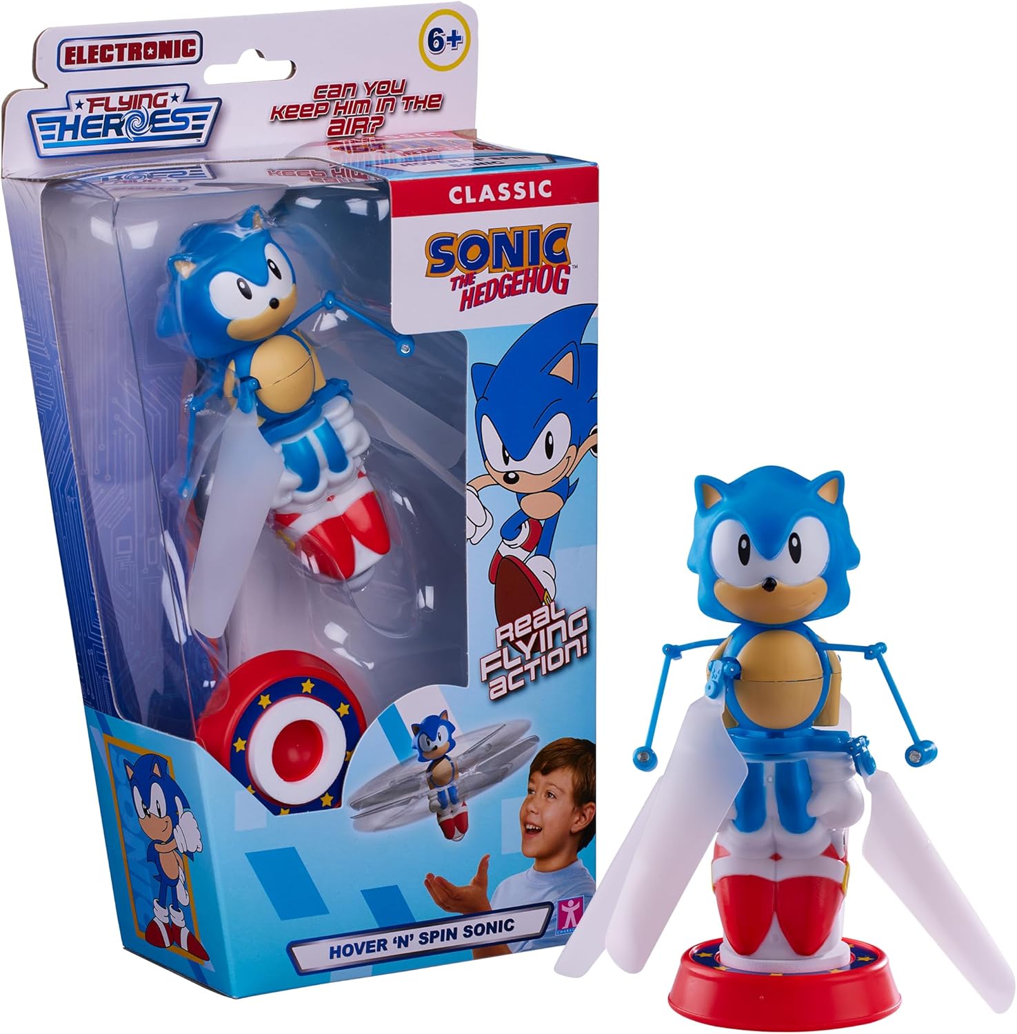 Hover 'n' Spin Sonic - Electronic Flying Action Figure with Real Flying Action