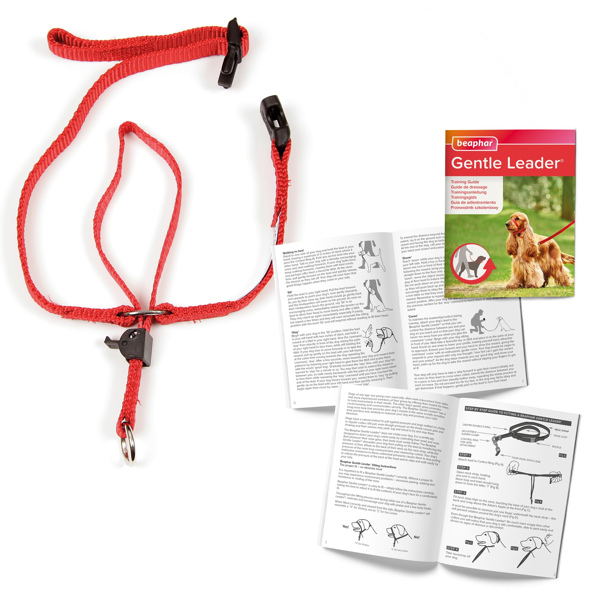Beaphar Gentle Leader Headcollar - Stops Pulling | Large Dogs | Red 2