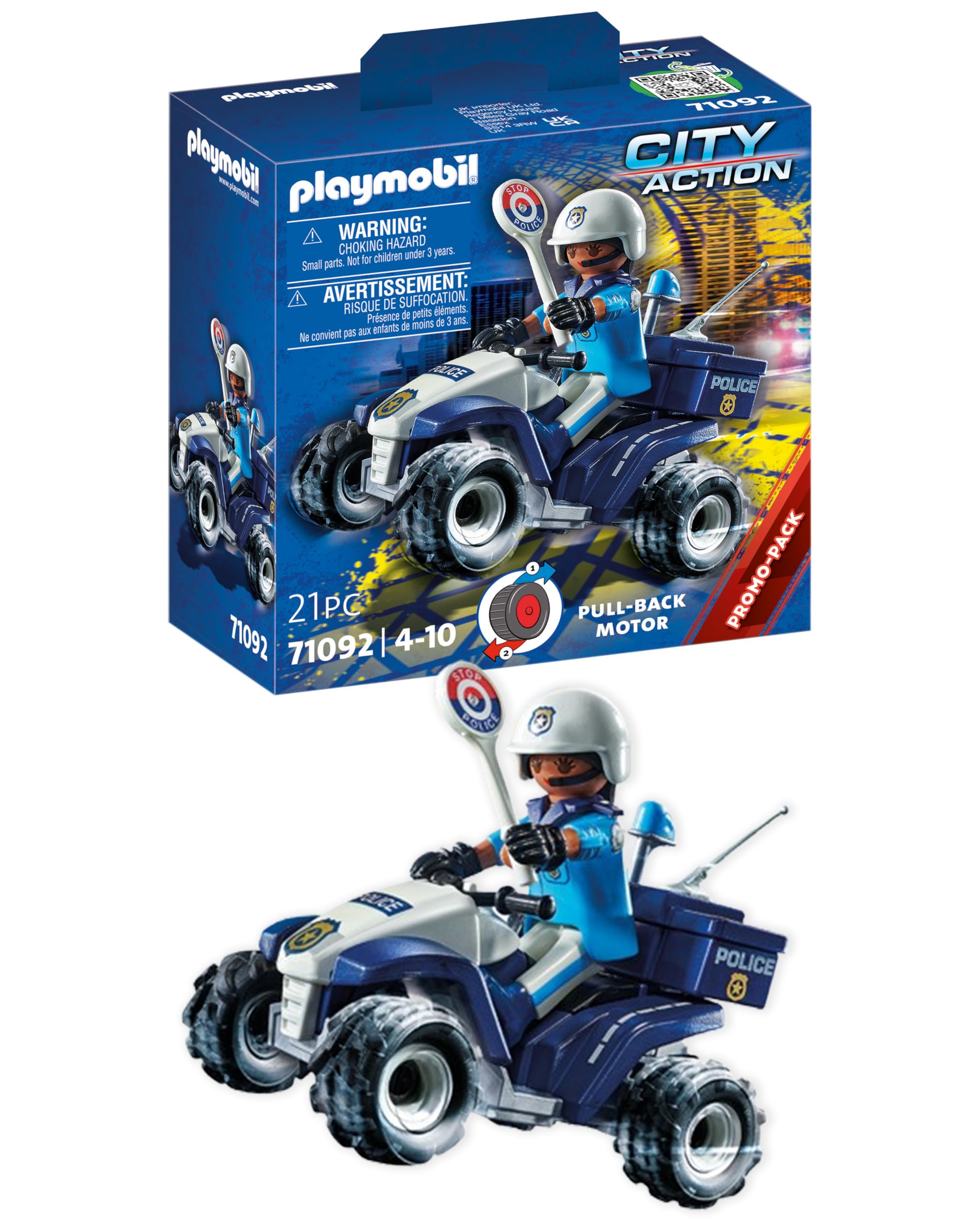 Playmobil 71092 Farm Tractor Playset with Farmer and Police Figure - Ages 4+