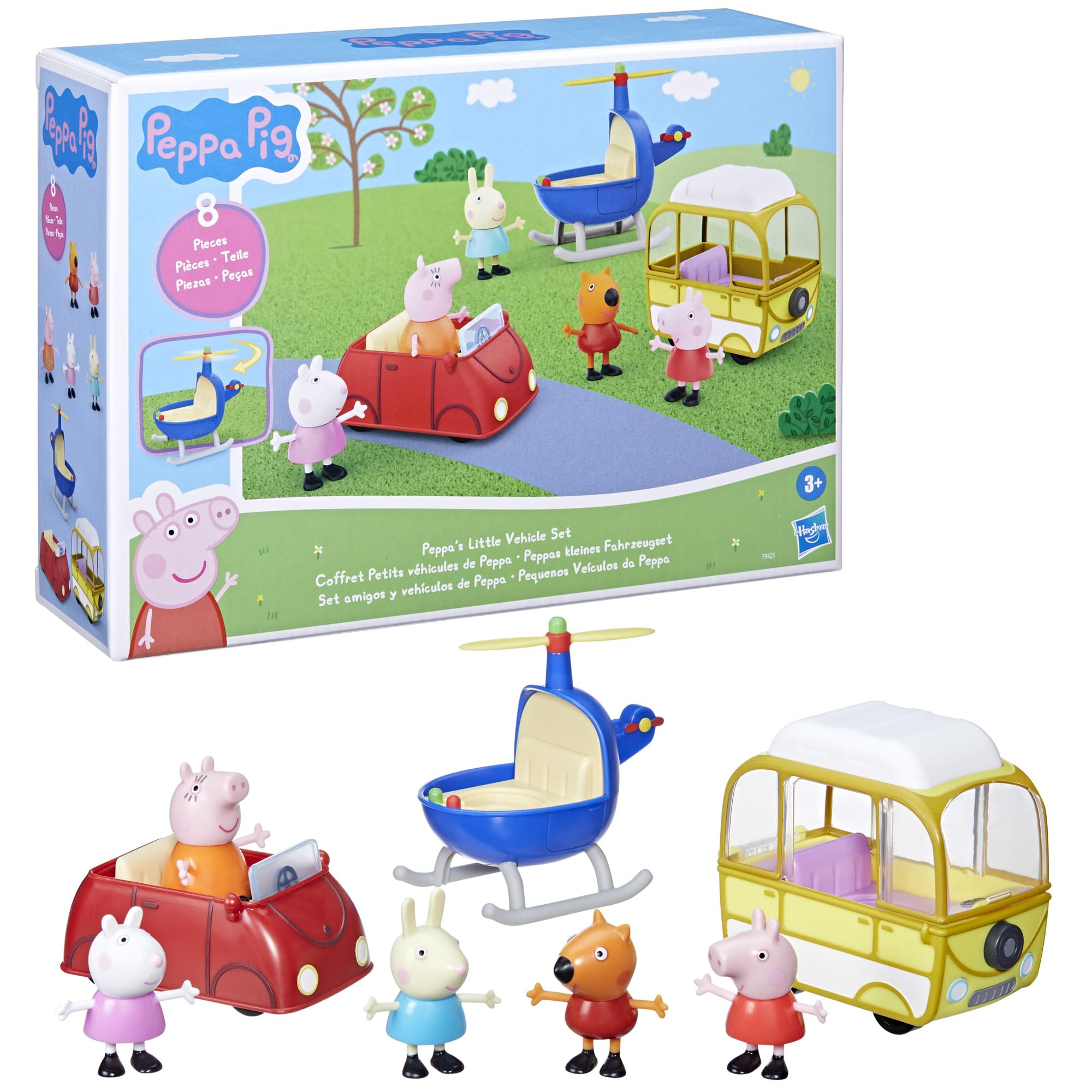 Peppa Pig Little Vehicle Set - 3 Vehicles & 5 Poseable Figures for Kids 3+ 7
