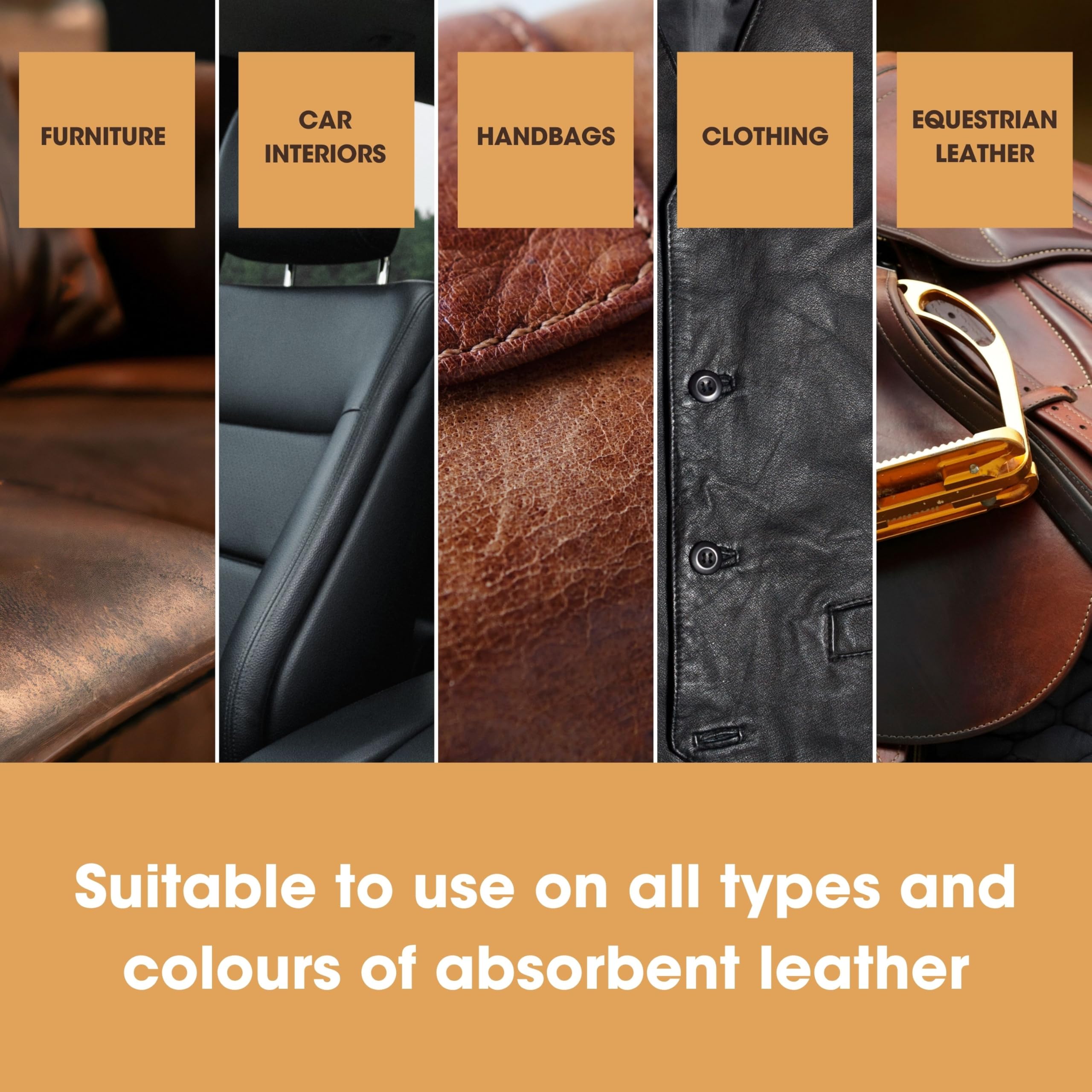 Furniture Clinic Leather Recolouring Balm - Beige Shade for Faded & Scratched Sofas, Car Seats, Shoes, Clothing 10
