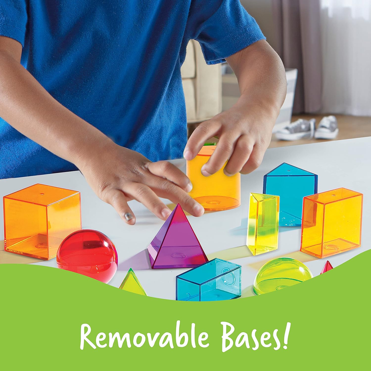 Learning Resources View-Thru Geometric Shapes - Transparent 3D Educational Set for Kids 8-12 5