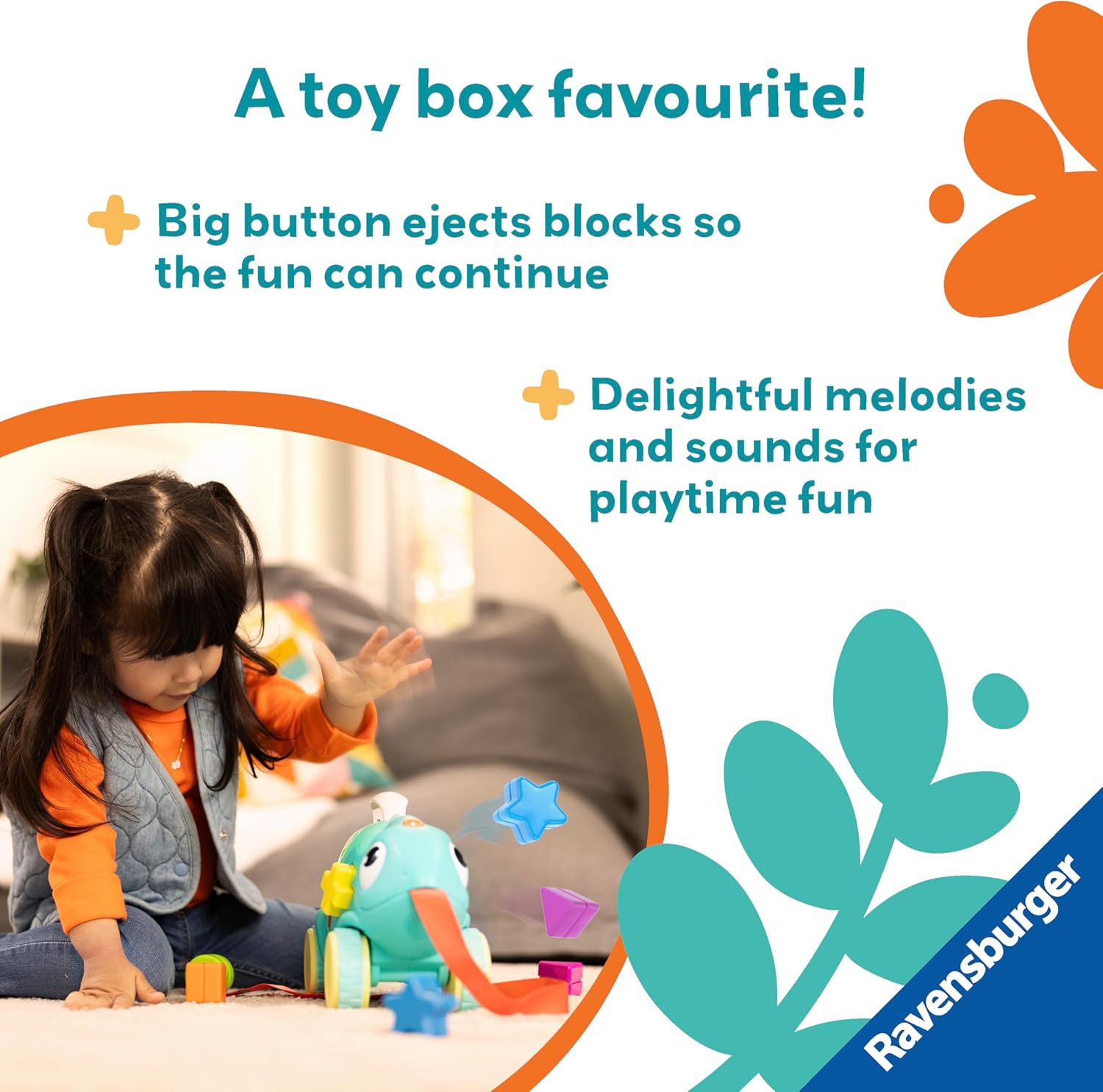 Ravensburger Play+ 4-in-1 Chameleon Colour & Shape Sorter Toy for 1 Year Old 5