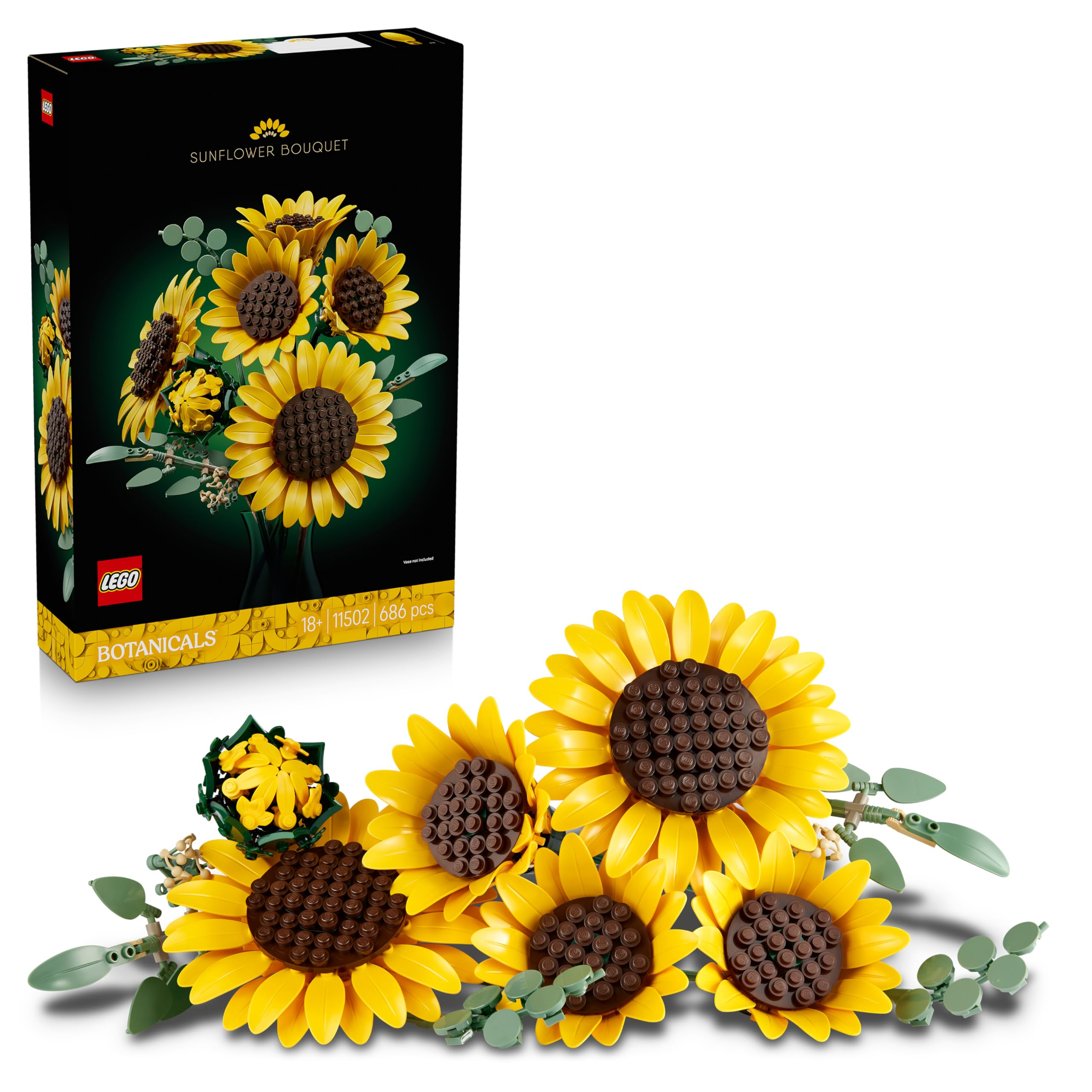 LEGO Botanicals Sunflower Bouquet Building Set 11502 | Adjustable Stems | Ages 18+