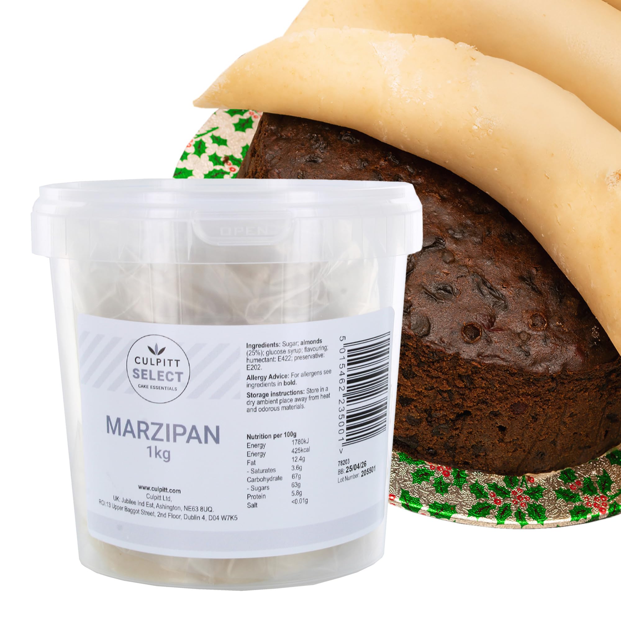 Culpitt Select Ready To Roll Marzipan Icing - 1kg Almond Paste for Cakes and Decorations