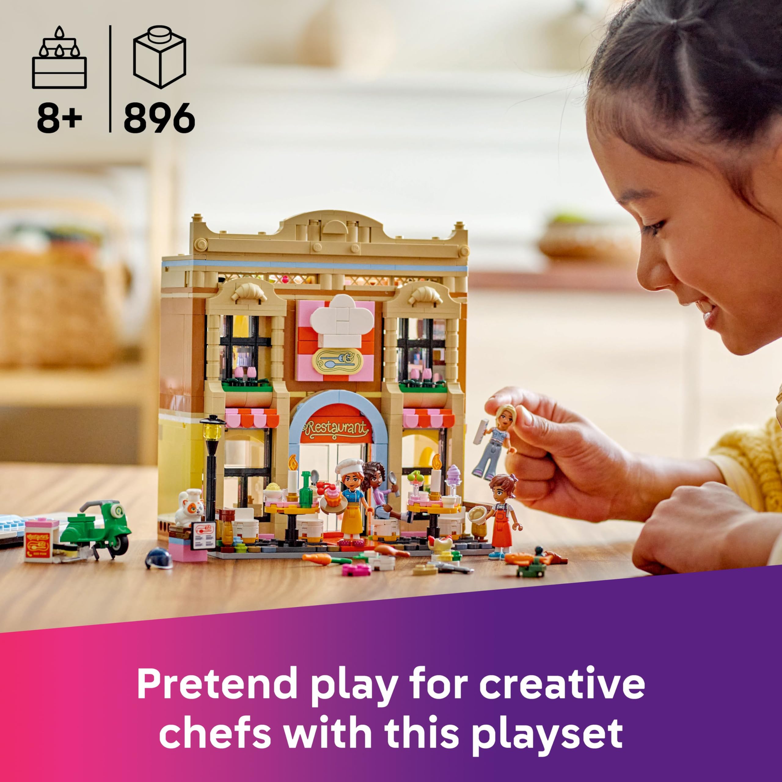 LEGO Friends Restaurant and Cooking School Playset - Building Toy for 8+ Year Olds 8