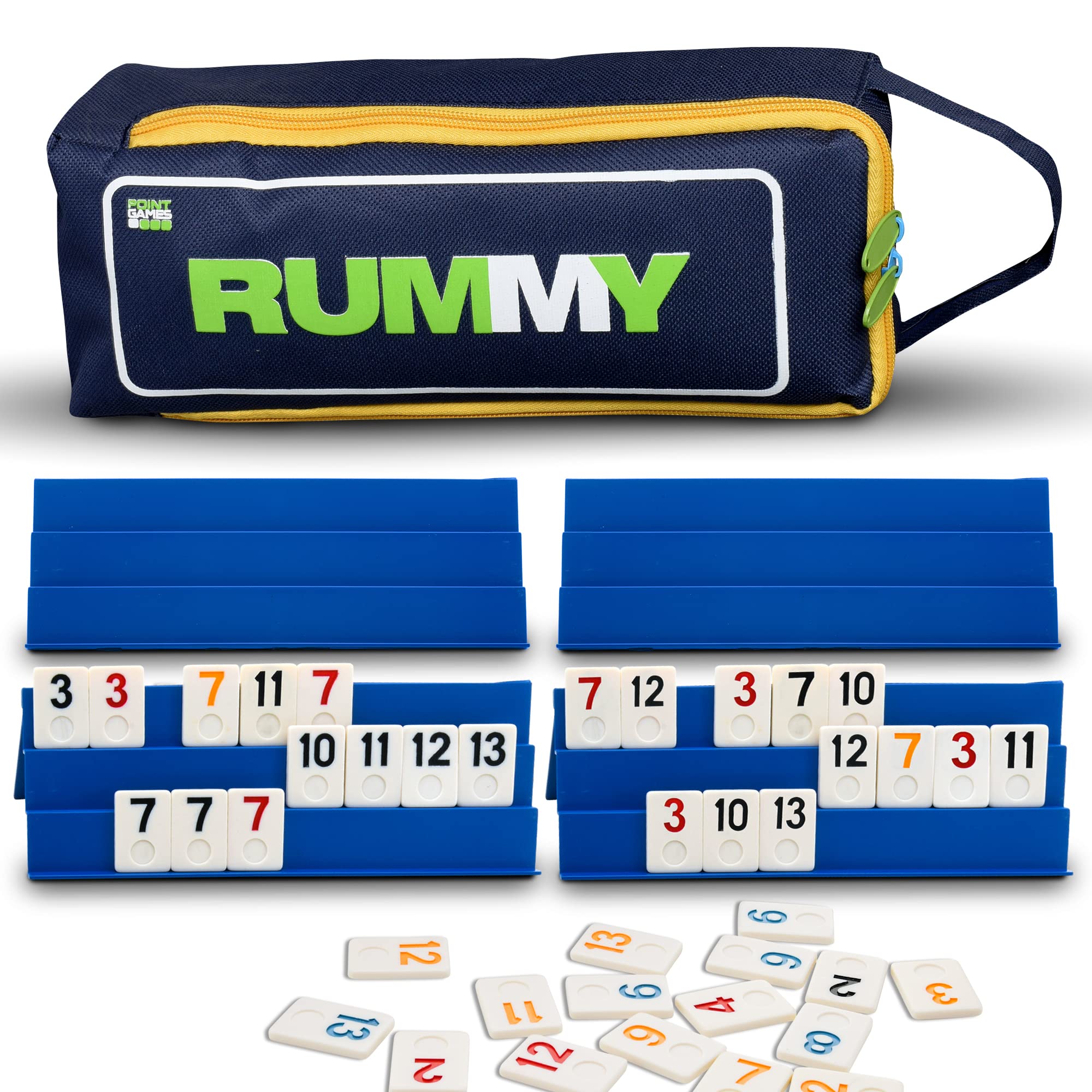 Point Games Full Size Rummy Game with 3-Tier Racks & Travel Bag 7
