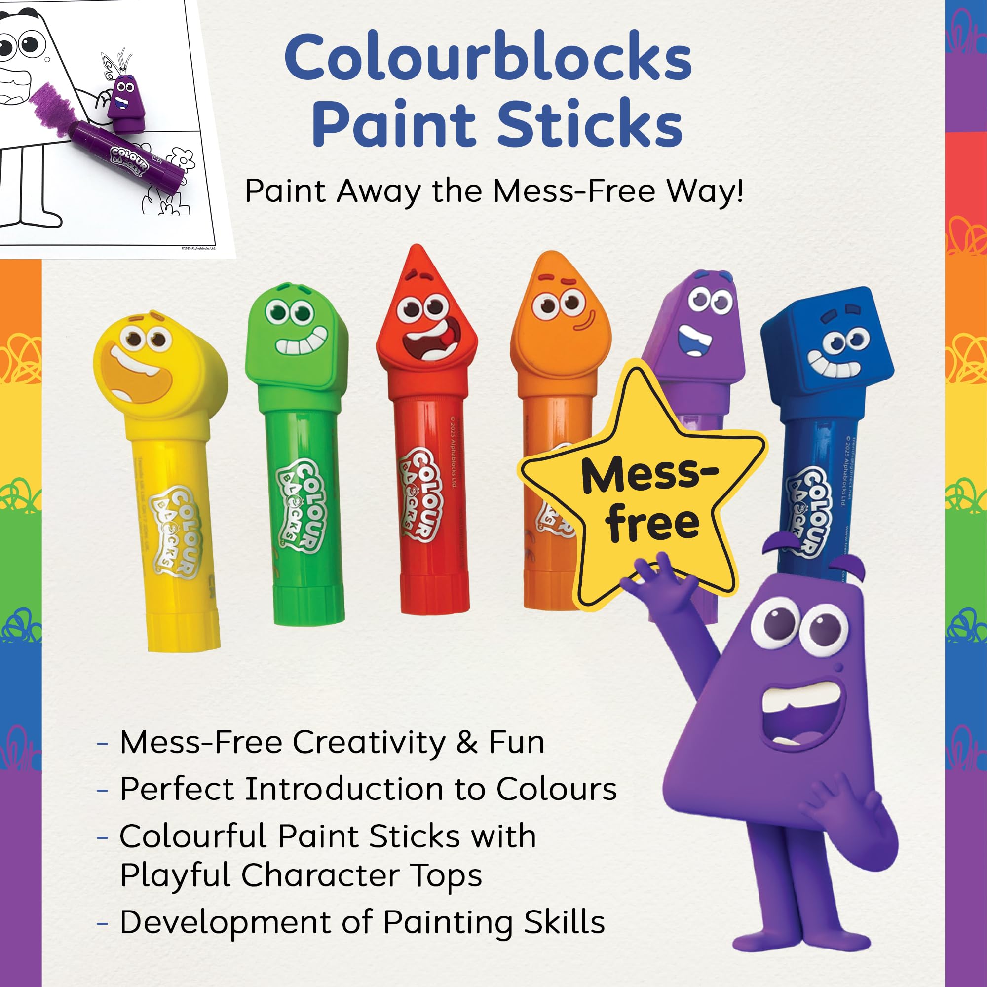 Colour Blocks Stamp & Paint Fun Pack - Arts and Crafts for Kids with Stickers and Activity Book 3