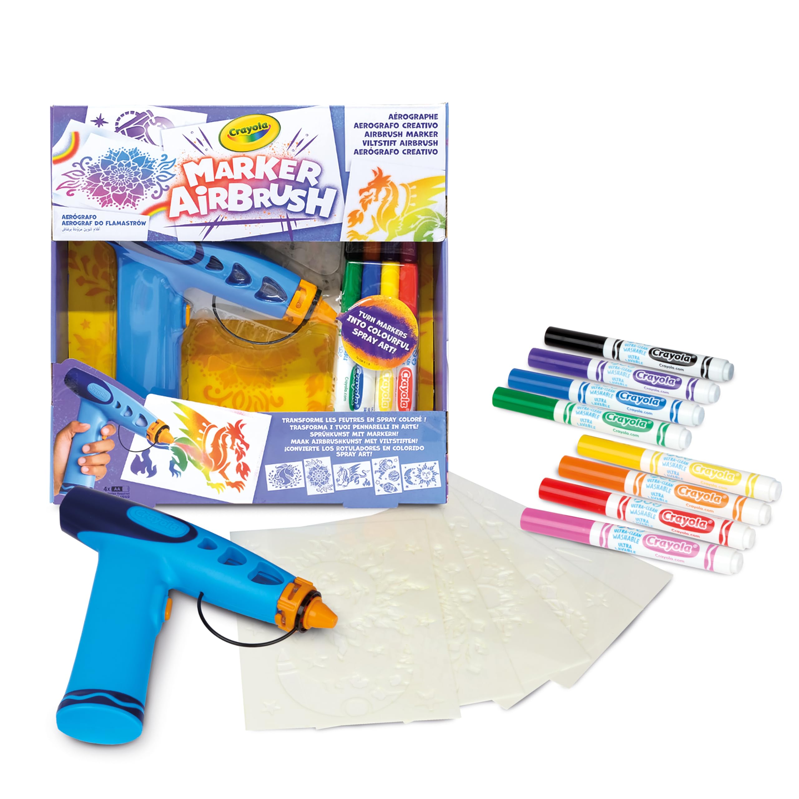 CRAYOLA Marker Airbrush | Turn Markers into Colourful Spray Art! | Includes