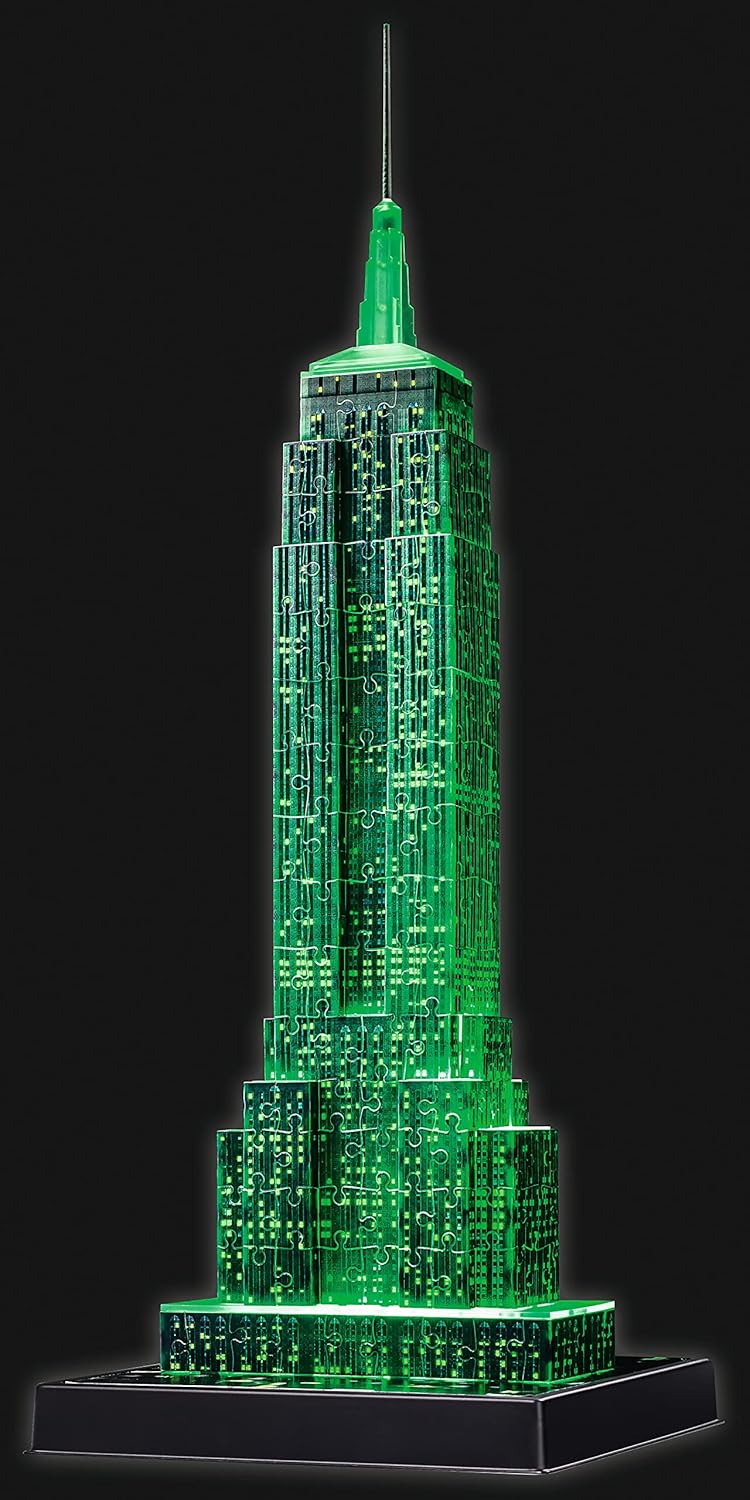 Ravensburger Empire State Building 3D Puzzle - Night Edition with LED Lighting, 216 Pieces 9