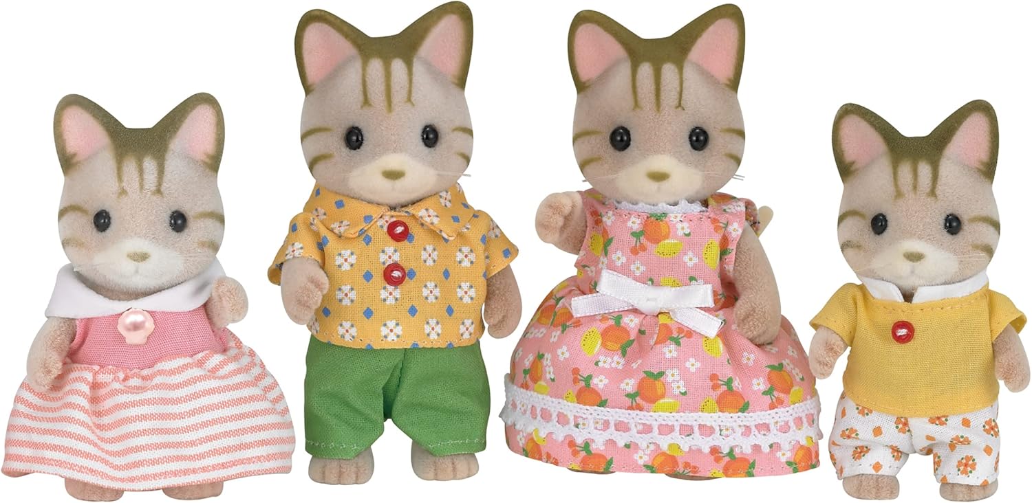 Sylvanian Families - Striped Cat Family Playset for Kids 3+
