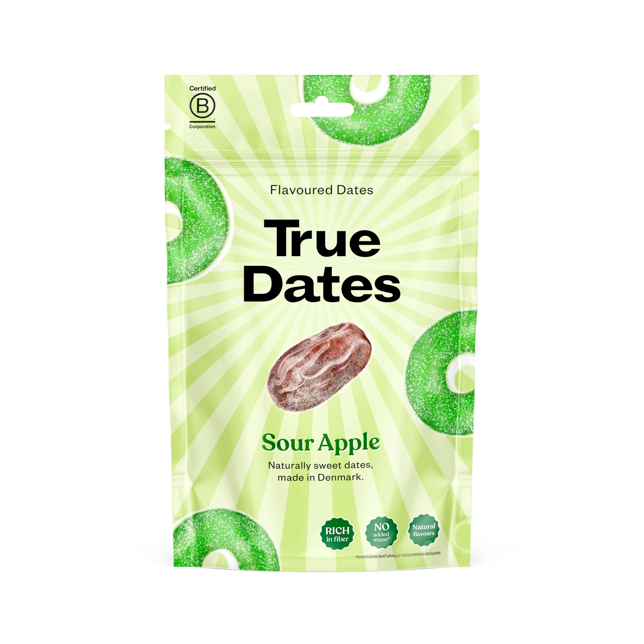 True Gum True Dates - Sour Apple Flavored Dates | Rich in Fiber | 100g