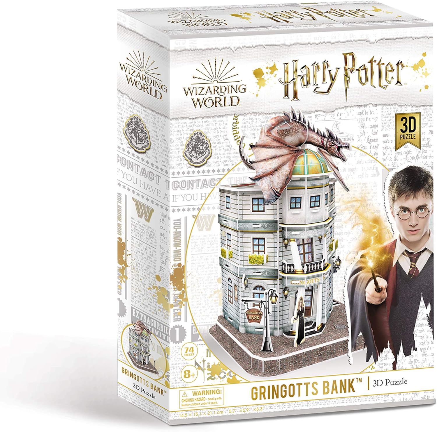 University Games Harry Potter 3D Puzzle - Gringotts Bank with Ukrainian Ironbelly Dragon