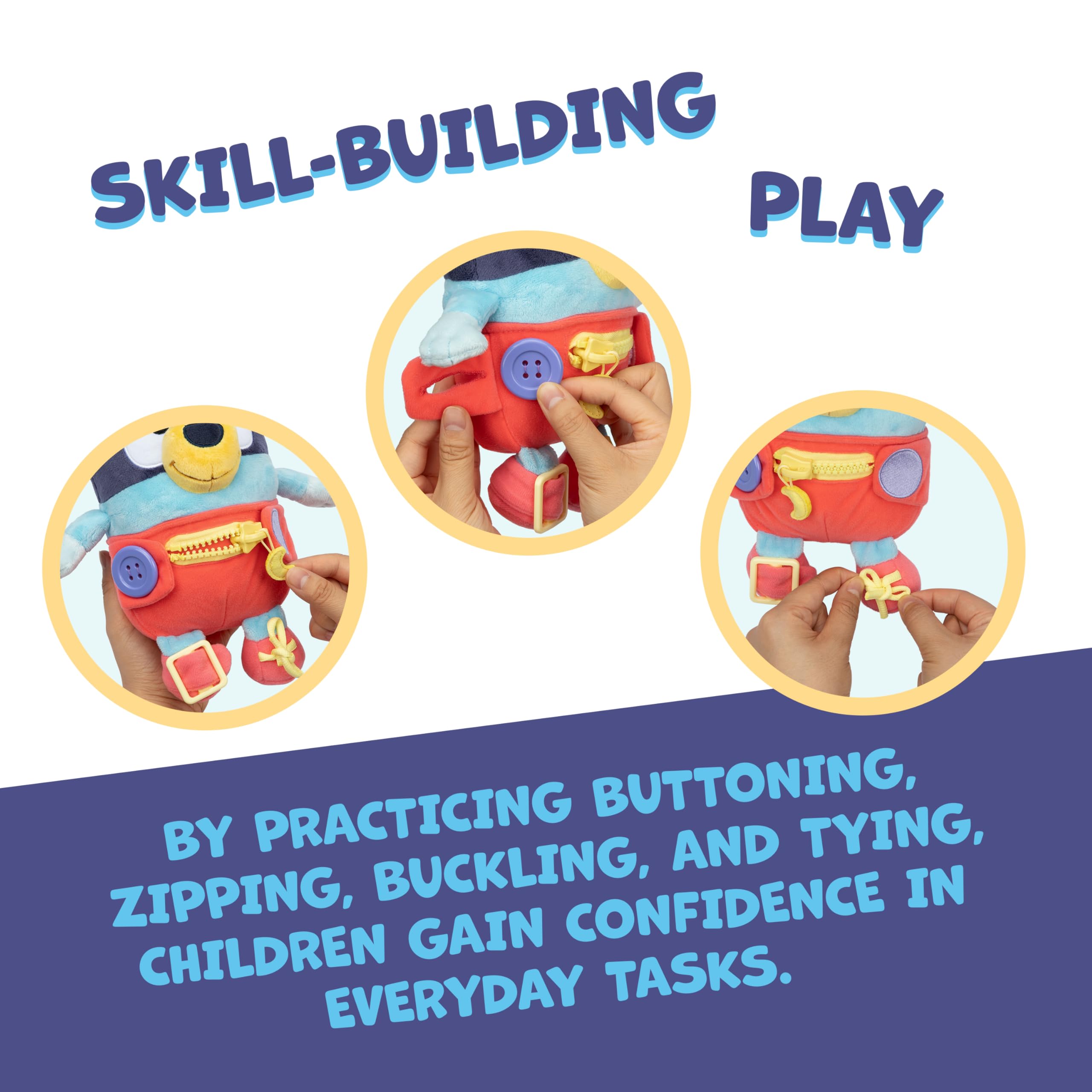 Bluey Dress & Play Baby - Fine Motor Skills Plush Toy for Toddlers 36 Months+ 4