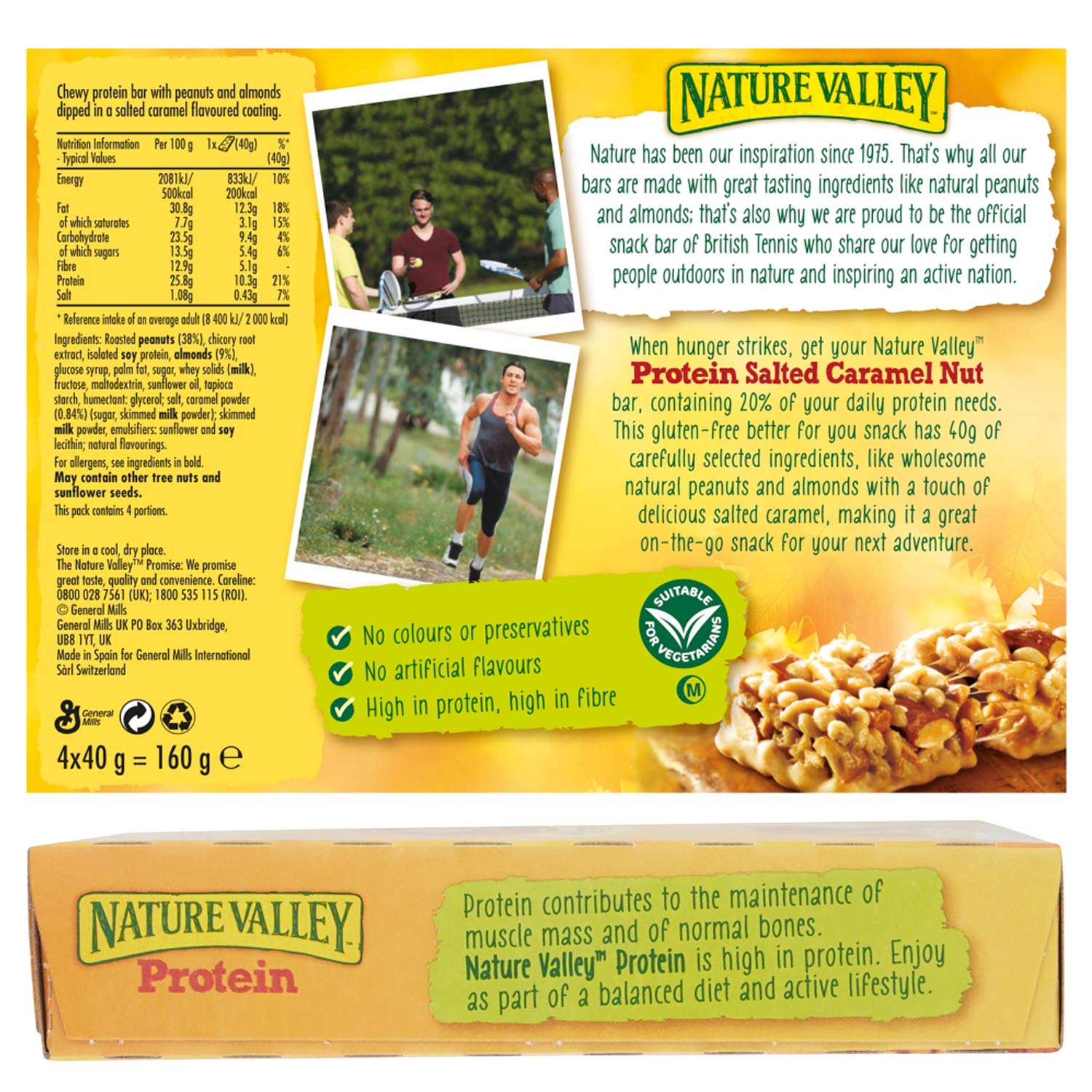 Nature Valley Protein Salted Caramel Nut Gluten Free Cereal Bars 12 x 40g 6