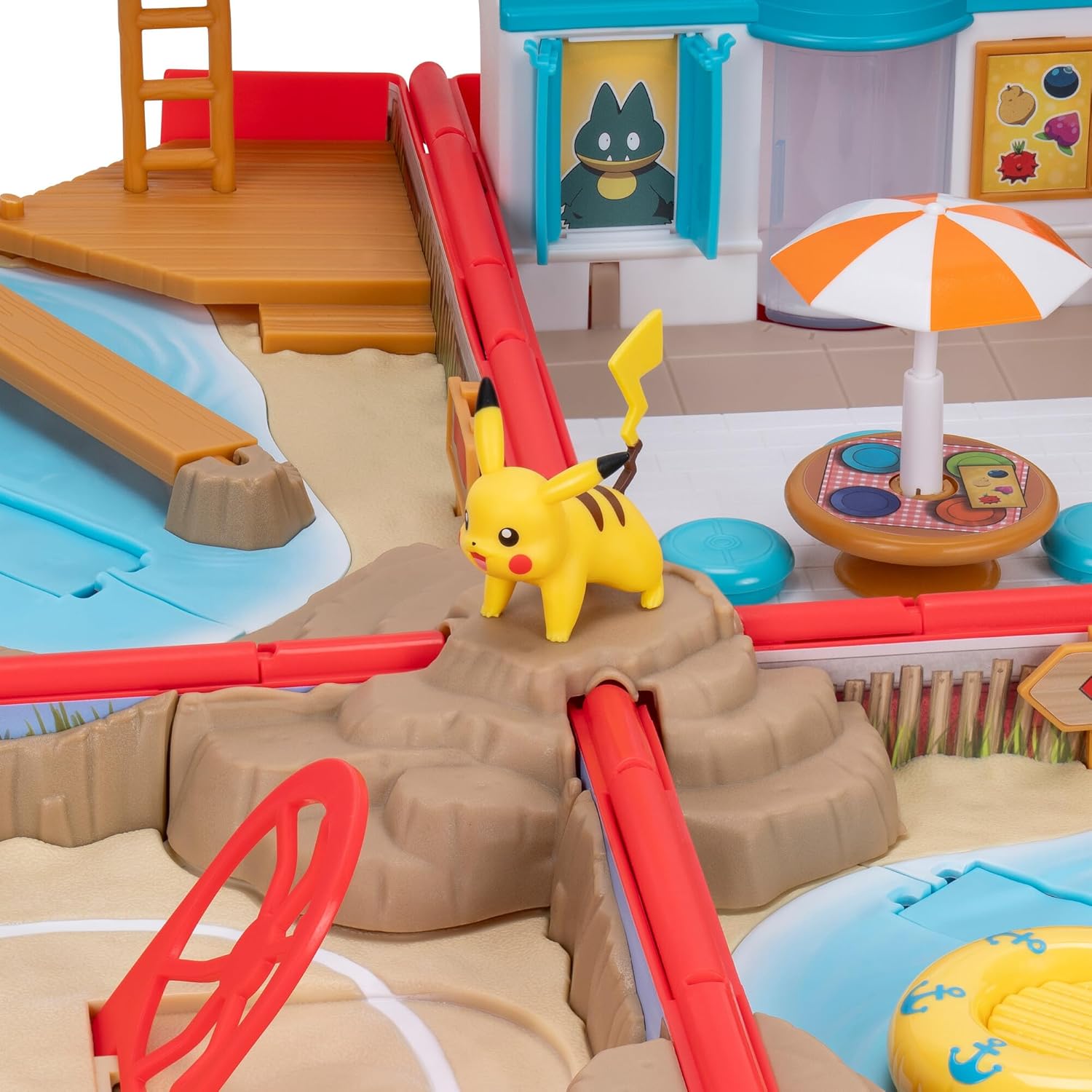 Pokémon Carry Case Beach Battle Playset - Portable Transforming Backpack with Pikachu Figure 7