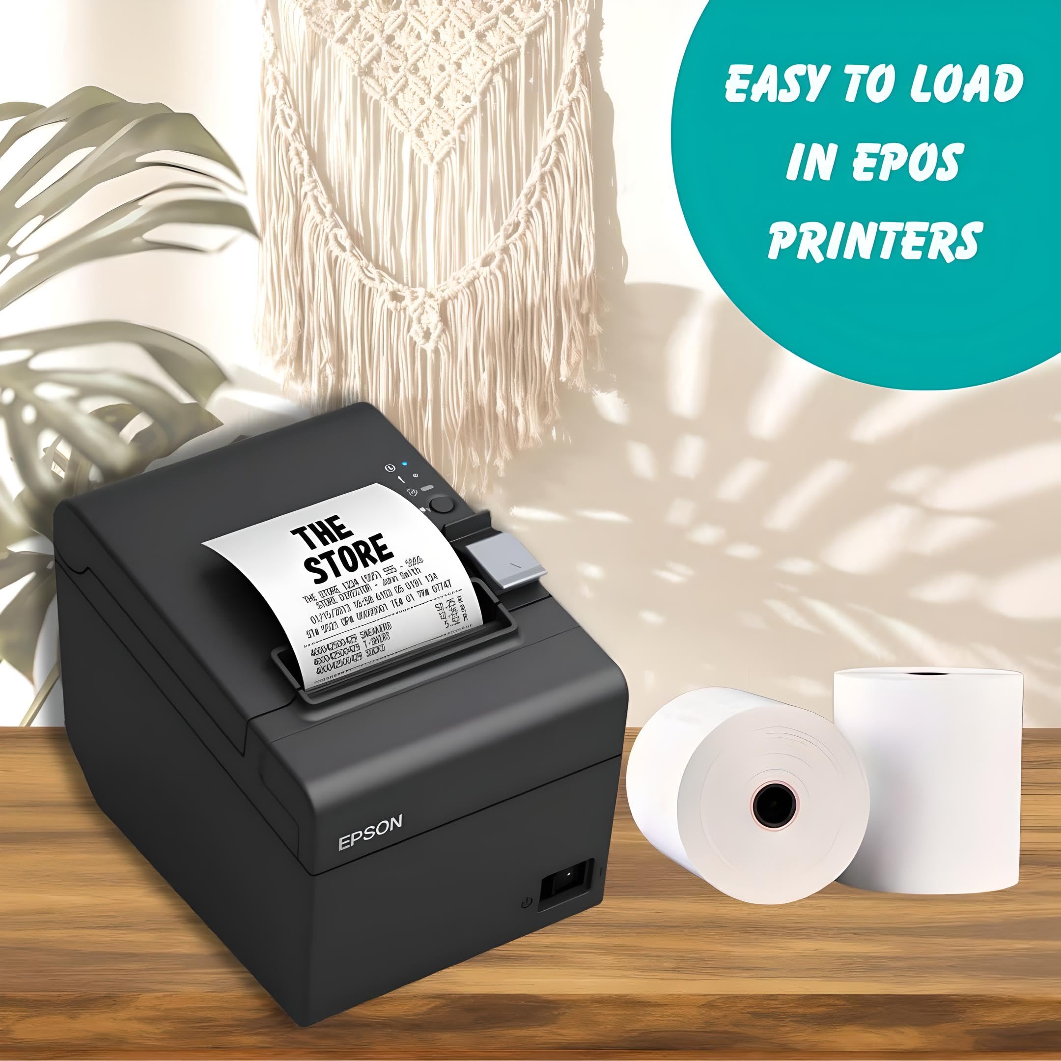 Double Dragon Premium Thermal Paper Till Rolls - 57x57mm, Box of 20 Rolls | BPA-Free 5