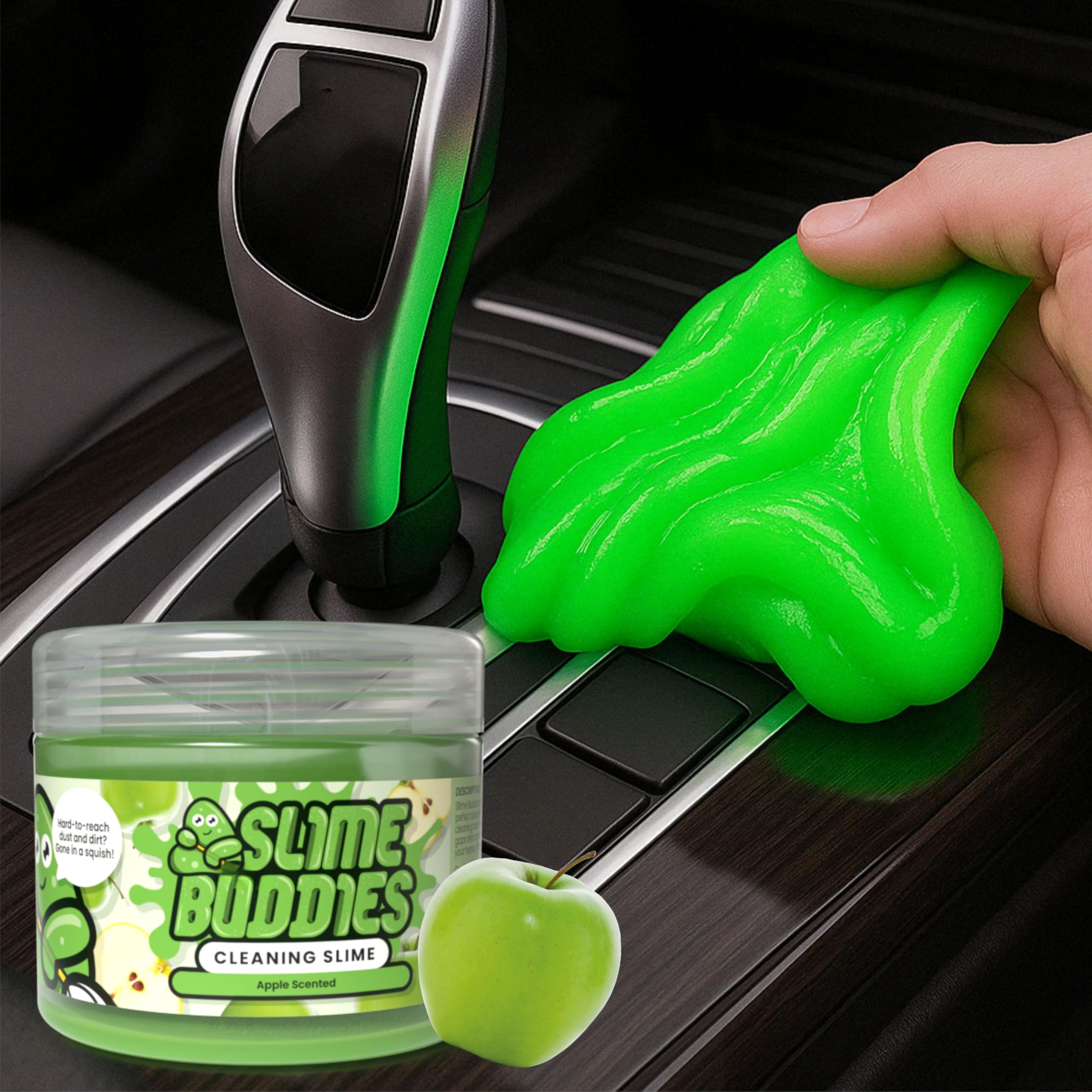 Slime Buddies Cleaning Putty Gel - Apple Scented Dust & Crumb Remover for Vents & Keyboards | Pack of 1