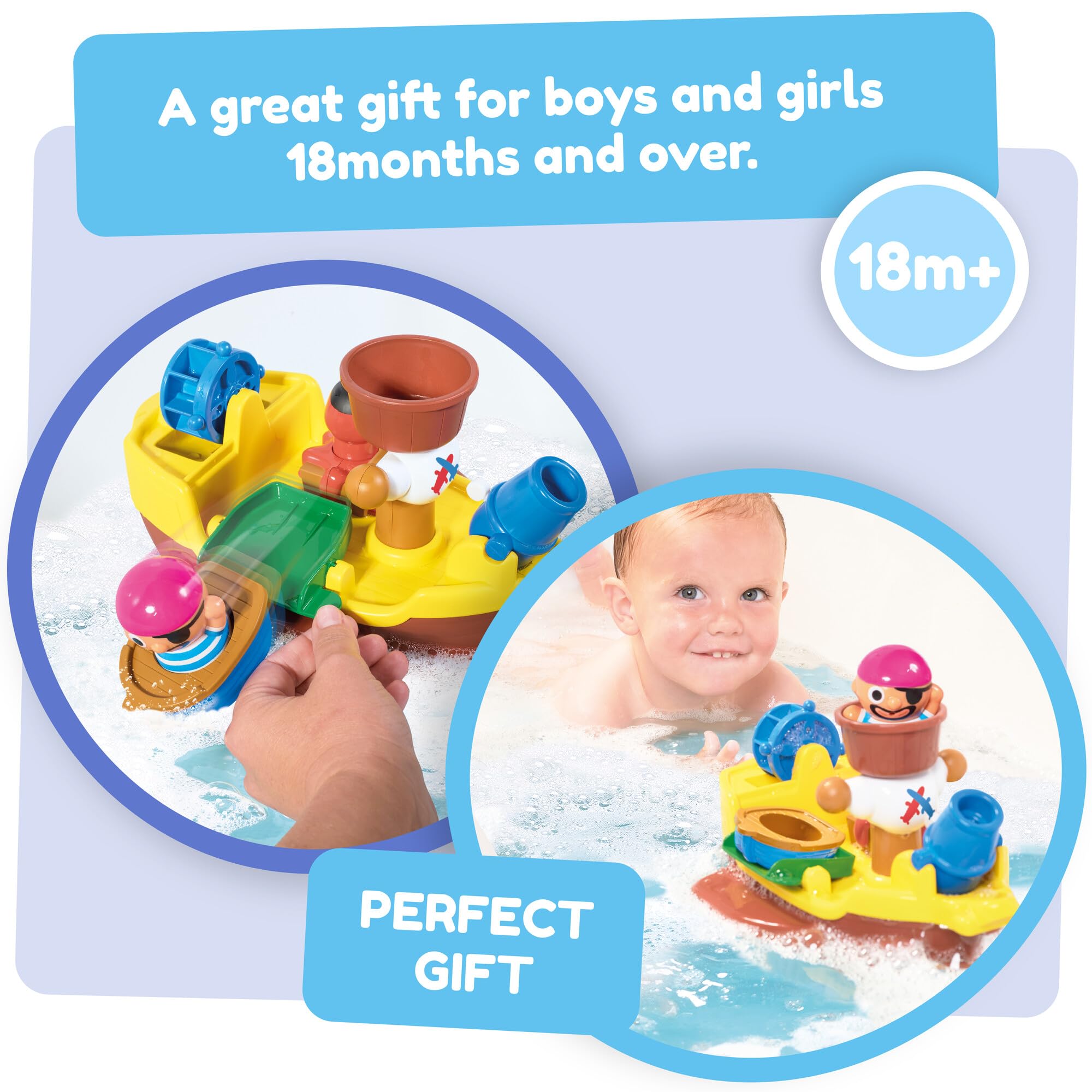 TOMY Toomies Pirate Bath Toy - Interactive Water Playset for Toddlers 18 Months+ 10