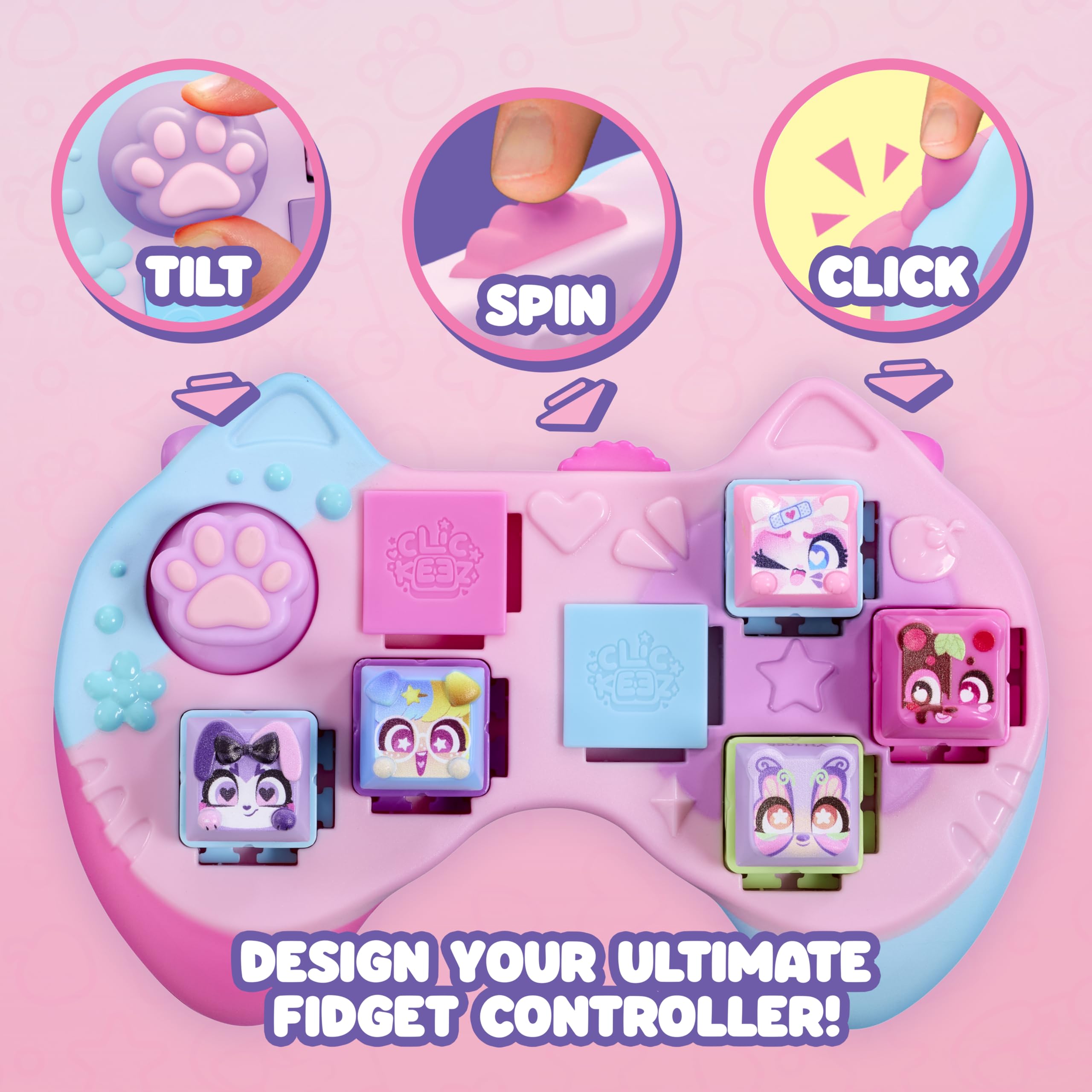 Clickeez: Clickee Controller - 5 Pink Clickable Keyboard Collectibles 4