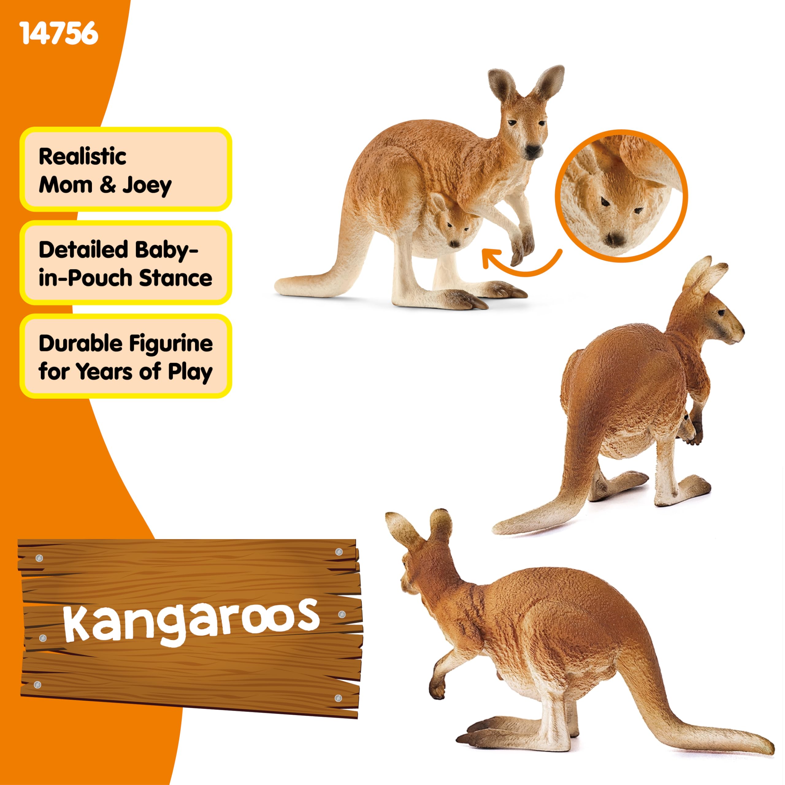 Schleich 14756 Kangaroo - Realistic Wildlife Figurine for Imaginative Play 10