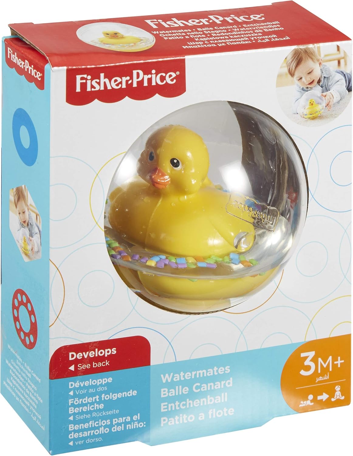 Fisher-Price Watermates Duck Ball - Floating Bath Toy for Babies & Toddlers 6