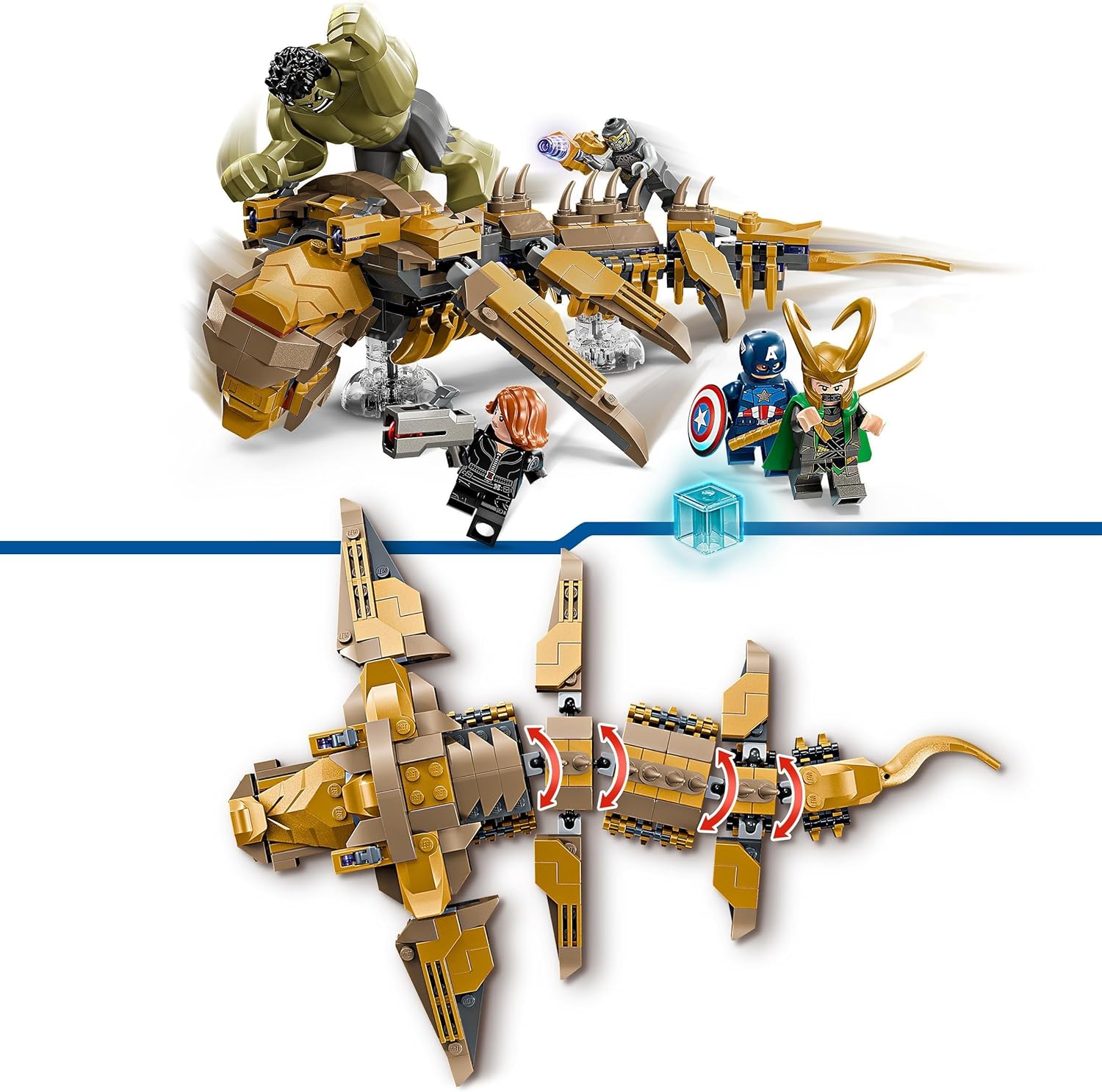 LEGO Marvel The Avengers vs. The Leviathan - Buildable Playset with Hulk, Captain America, Black Widow, Loki & Chitauri (76290)