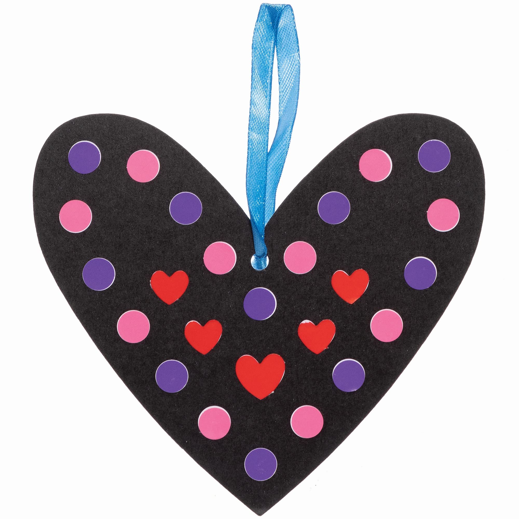 Baker Ross Heart Dotty Art Decorations - Pack of 12, Valentines Crafts for Kids Ages 3+ 6