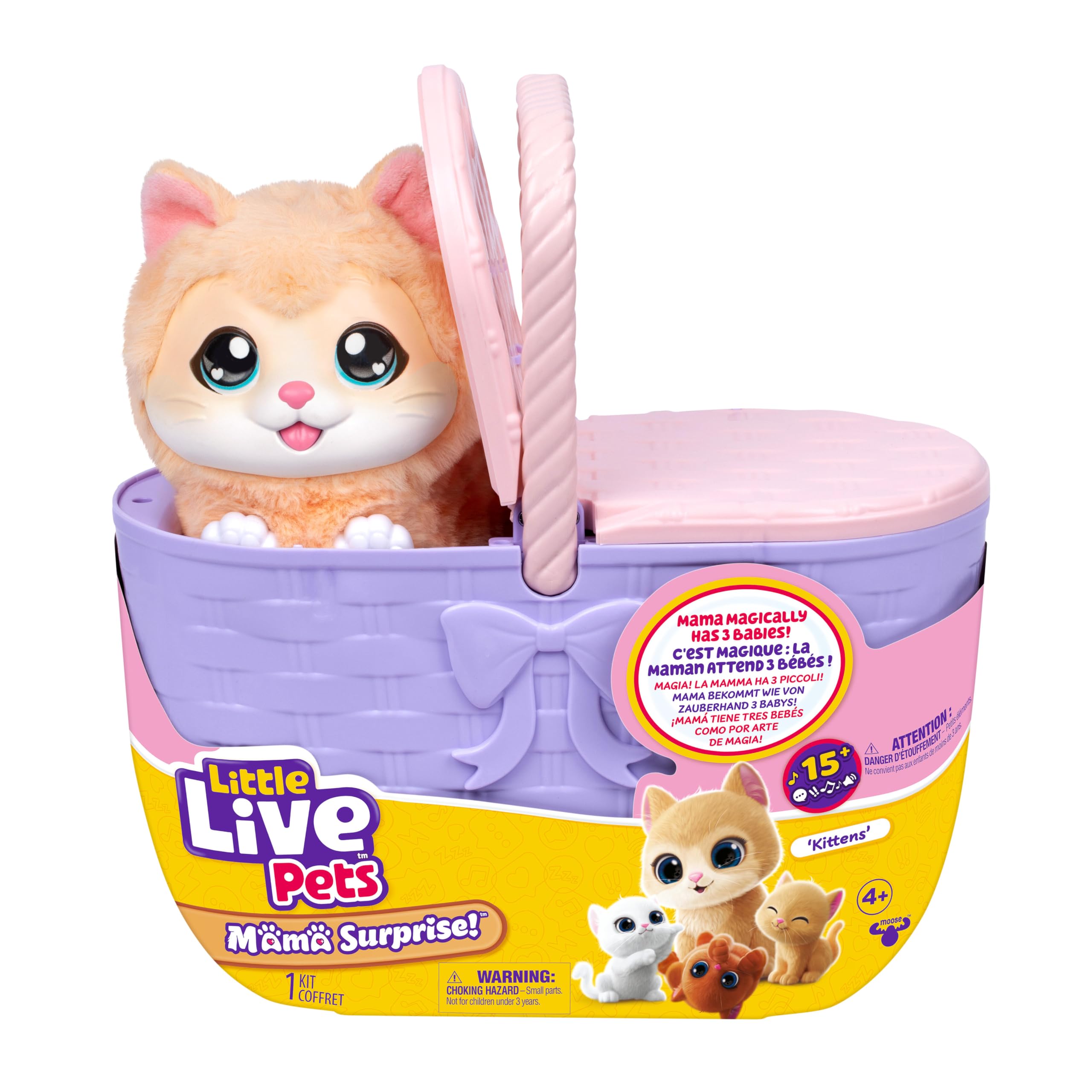 Little Live Pets Mama Surprise Kittens Playset | Interactive Mama with 15+ Sounds | Ages 4+ 1