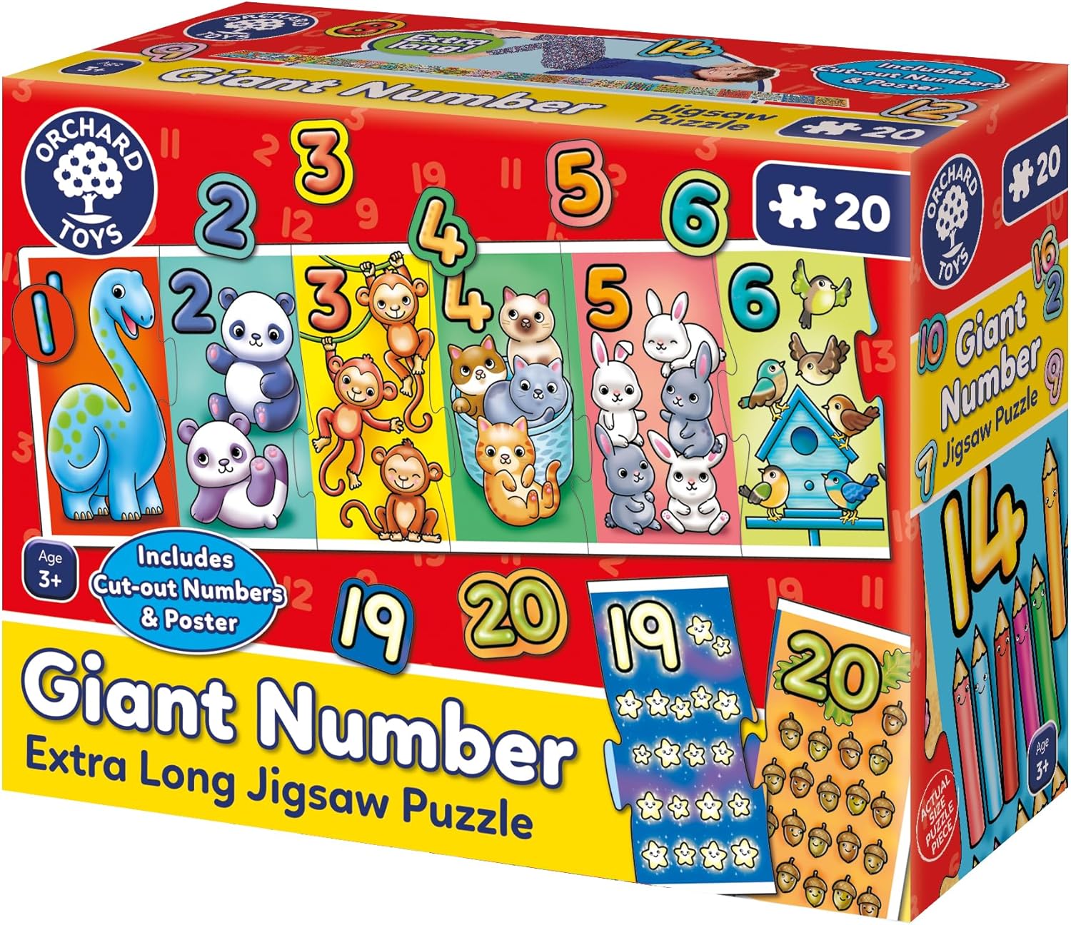 Orchard Toys Giant Number Puzzle - Educational 1-20 Jigsaw for Kids Ages 3+