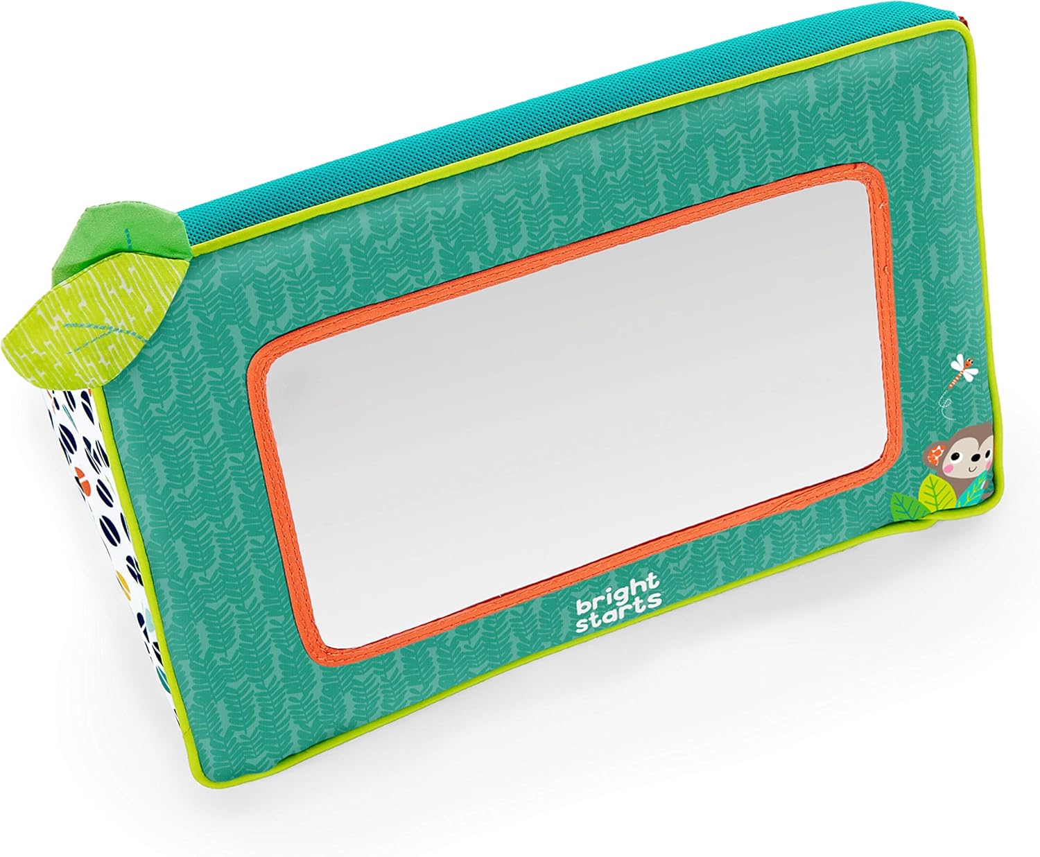 Bright Starts Sit and See Safari Floor Mirror - Crinkly Fabric & Foldable Design for Tummy Time 3