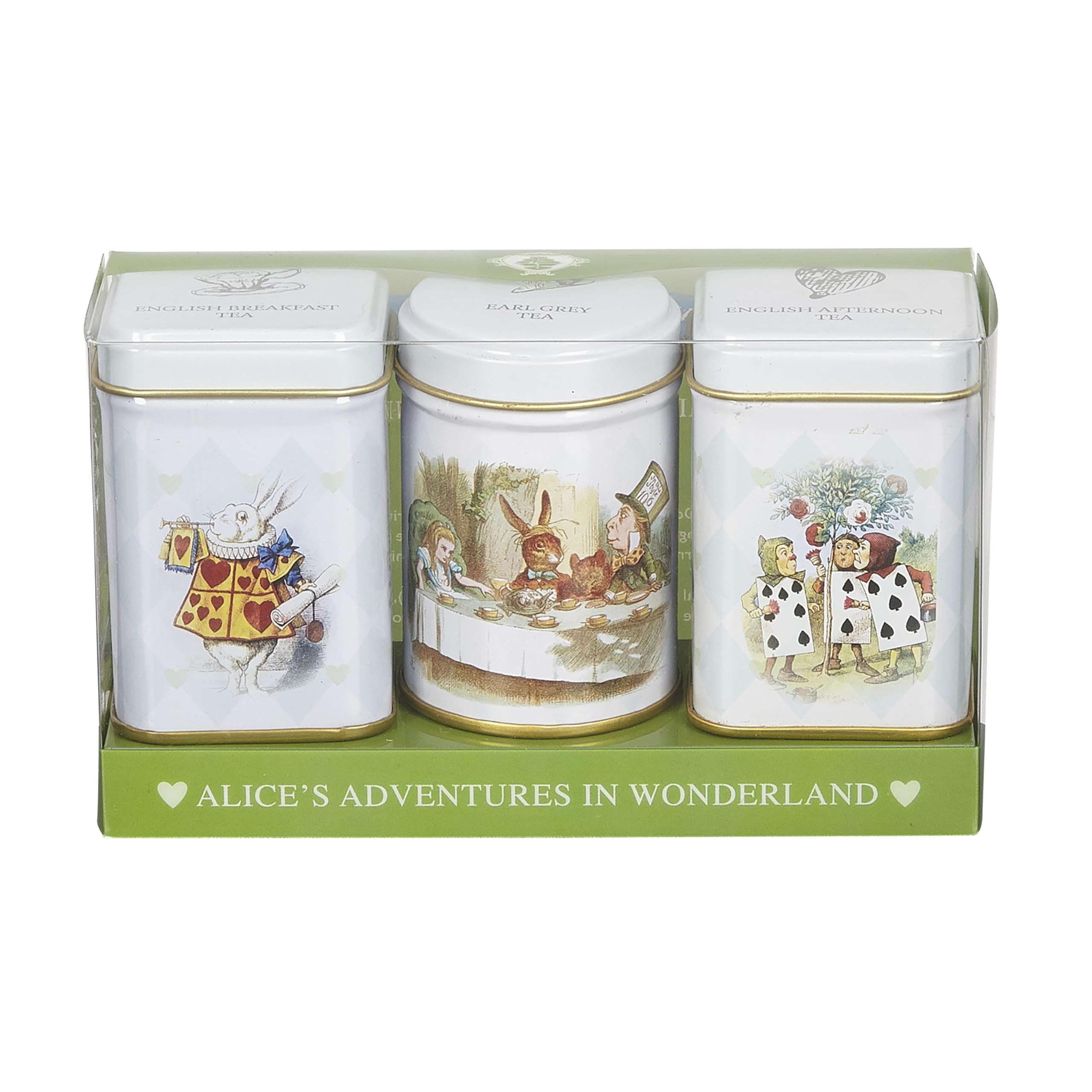 New English Teas Alice in Wonderland Triple Mini Tin Set - Loose Leaf Black Tea Collection