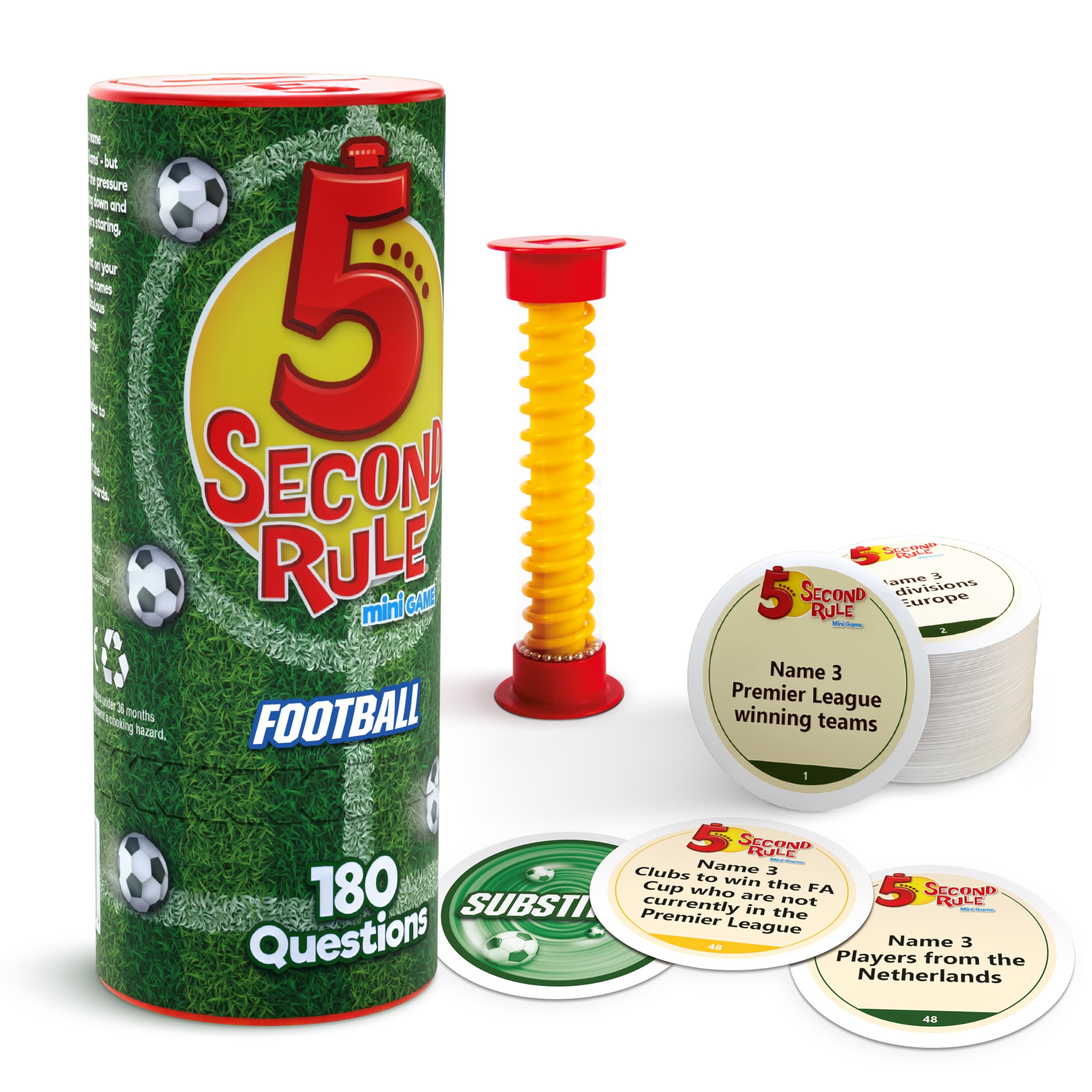 PlayMonster 5 Second Rule Mini - Football Edition Travel Game | 90 Cards | Multicolor