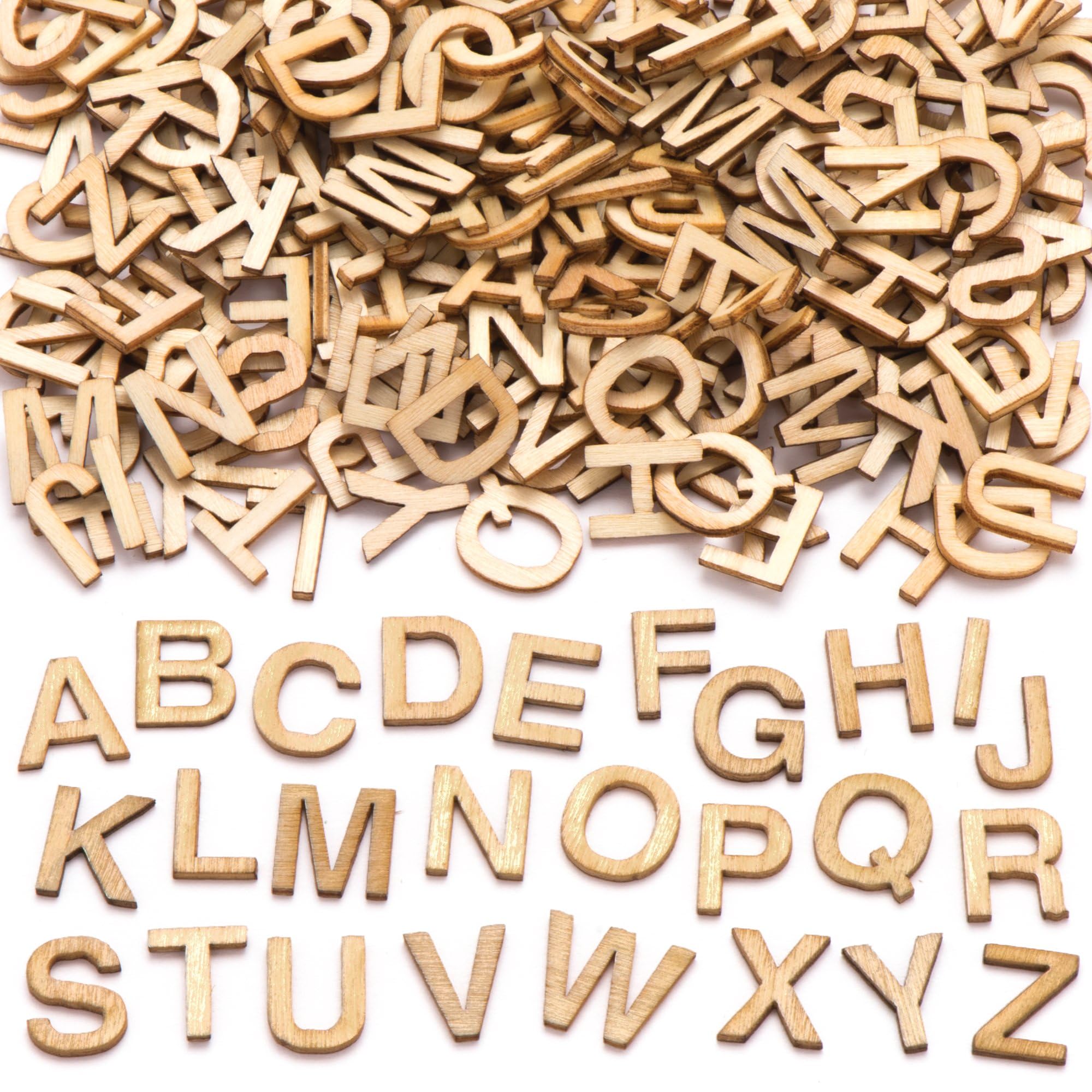 Baker Ross Mini Wooden Letters - Pack of 260 | Uppercase Alphabet | 13mm Size