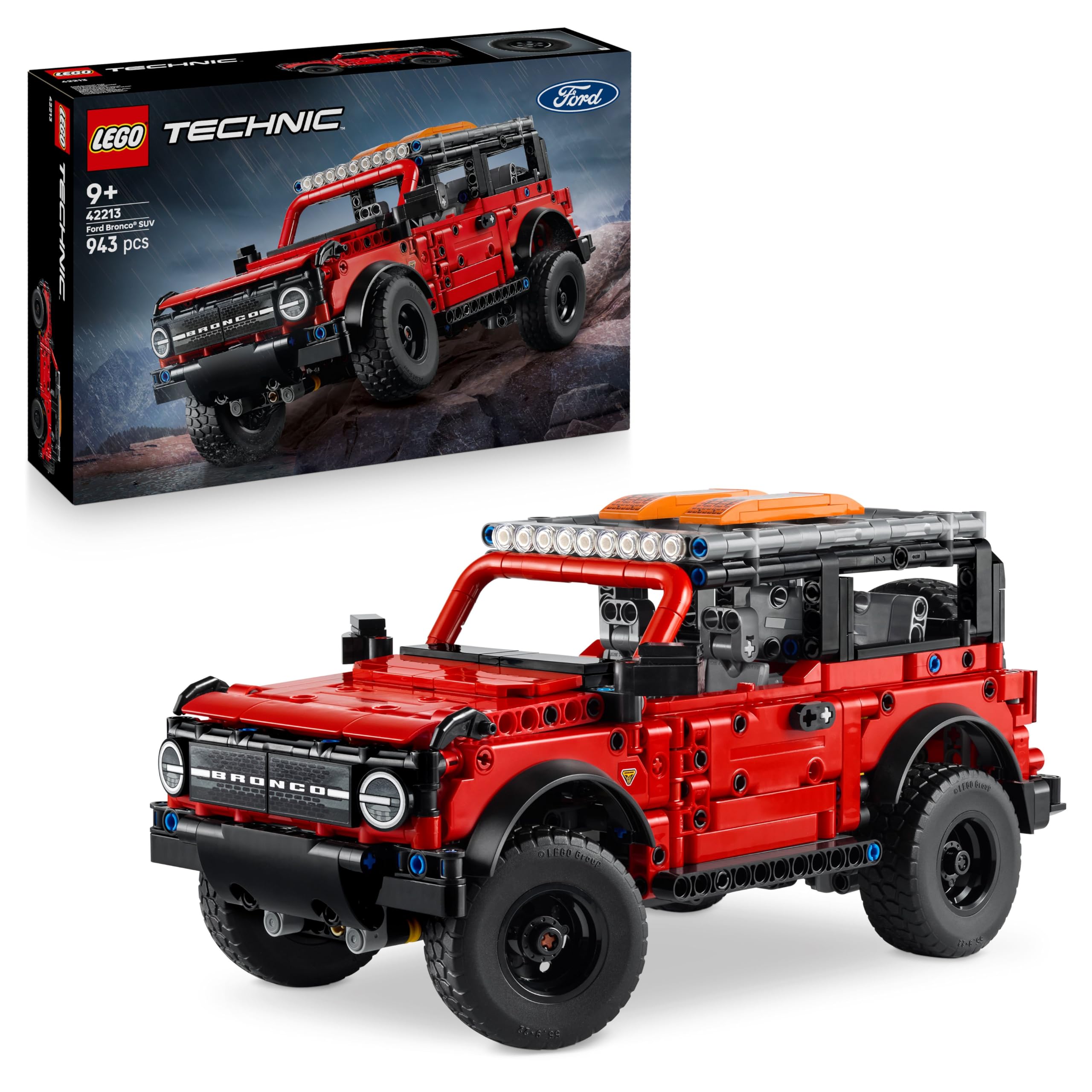 LEGO Technic Ford Bronco SUV Building Kit - Off-Road Vehicle Model with Moving Parts for Ages 9+
