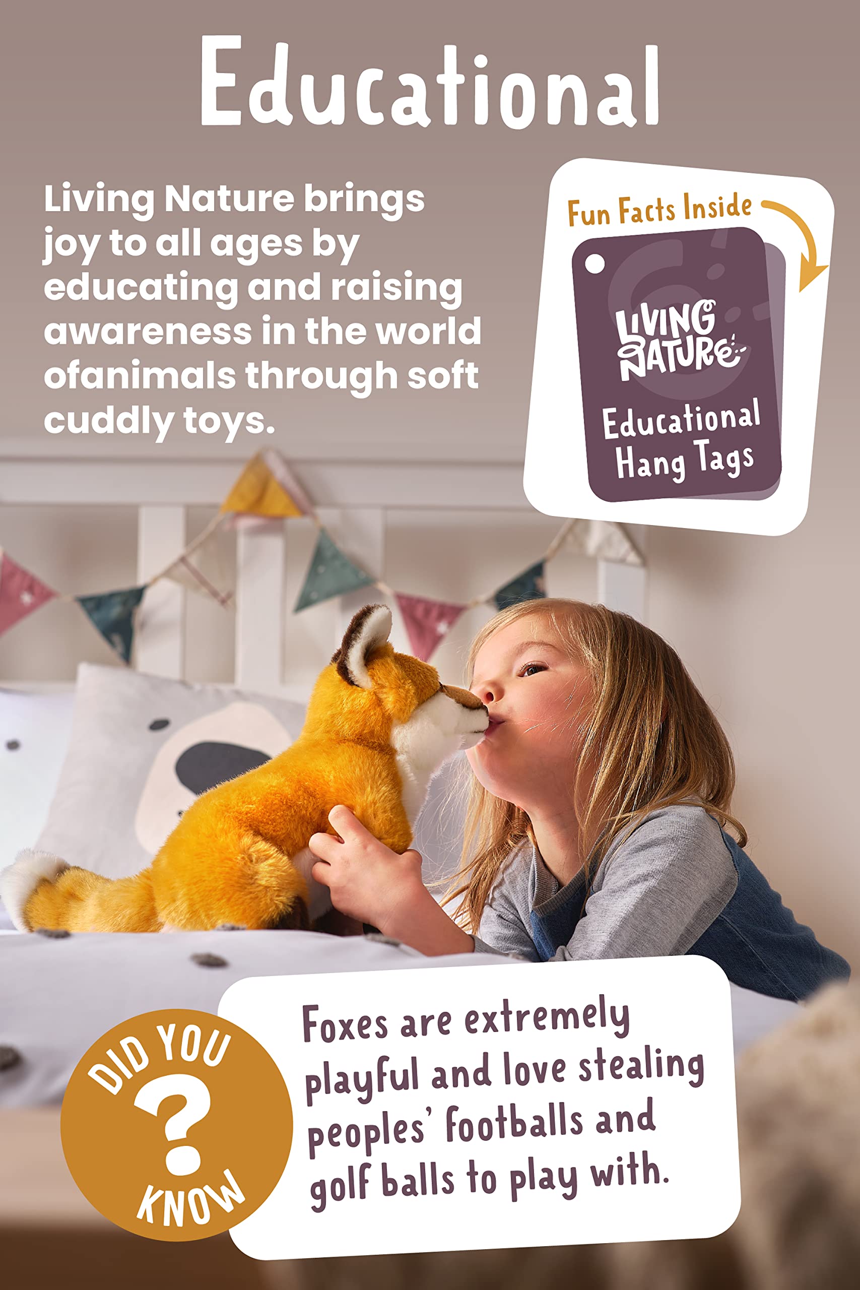 Living Nature Border Collie - Realistic Eco-Friendly Plush Dog Toy, 20cm 12