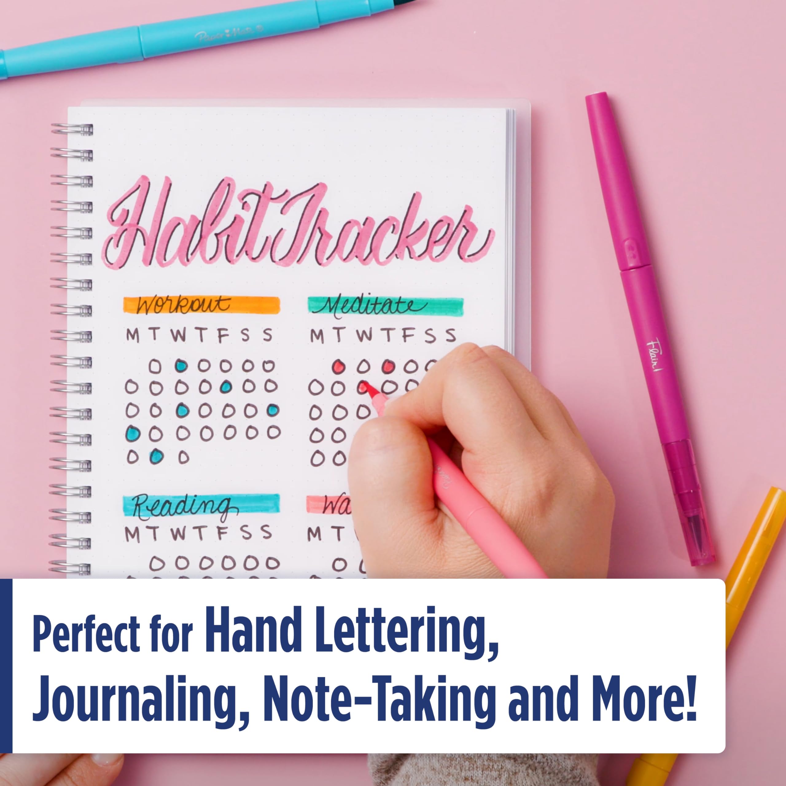 Paper Mate Flair DUAL Felt Tip Pens - Brush and Medium 0.7mm Tips - Double Ended Coloring Pens - Assorted Colors - 8 Pack 3