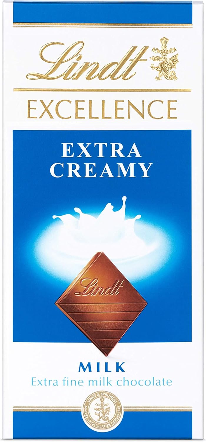 Lindt Excellence Extra Creamy Milk Chocolate Bar, 100g